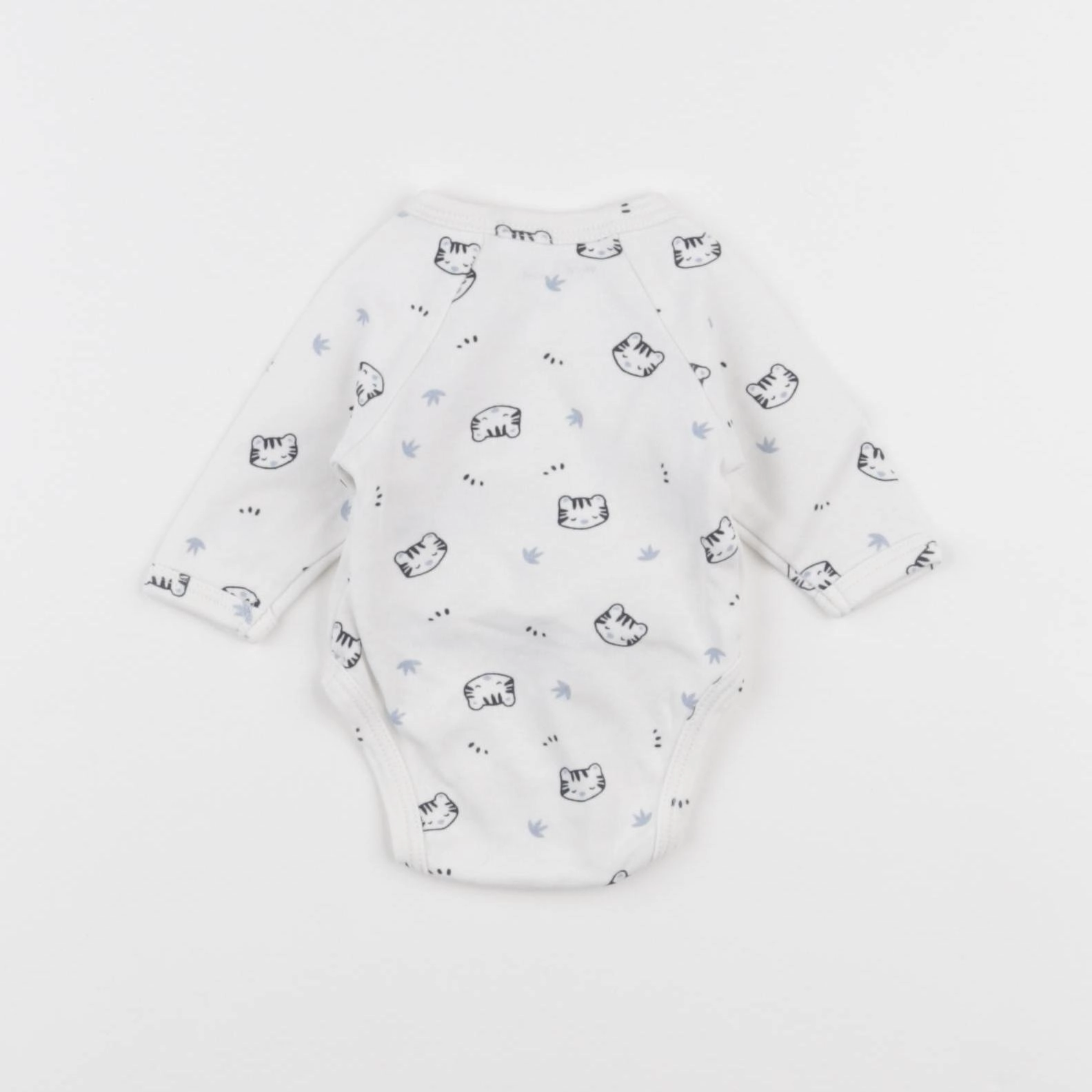 Vertbaudet - body blanc, bleu - 1 mois