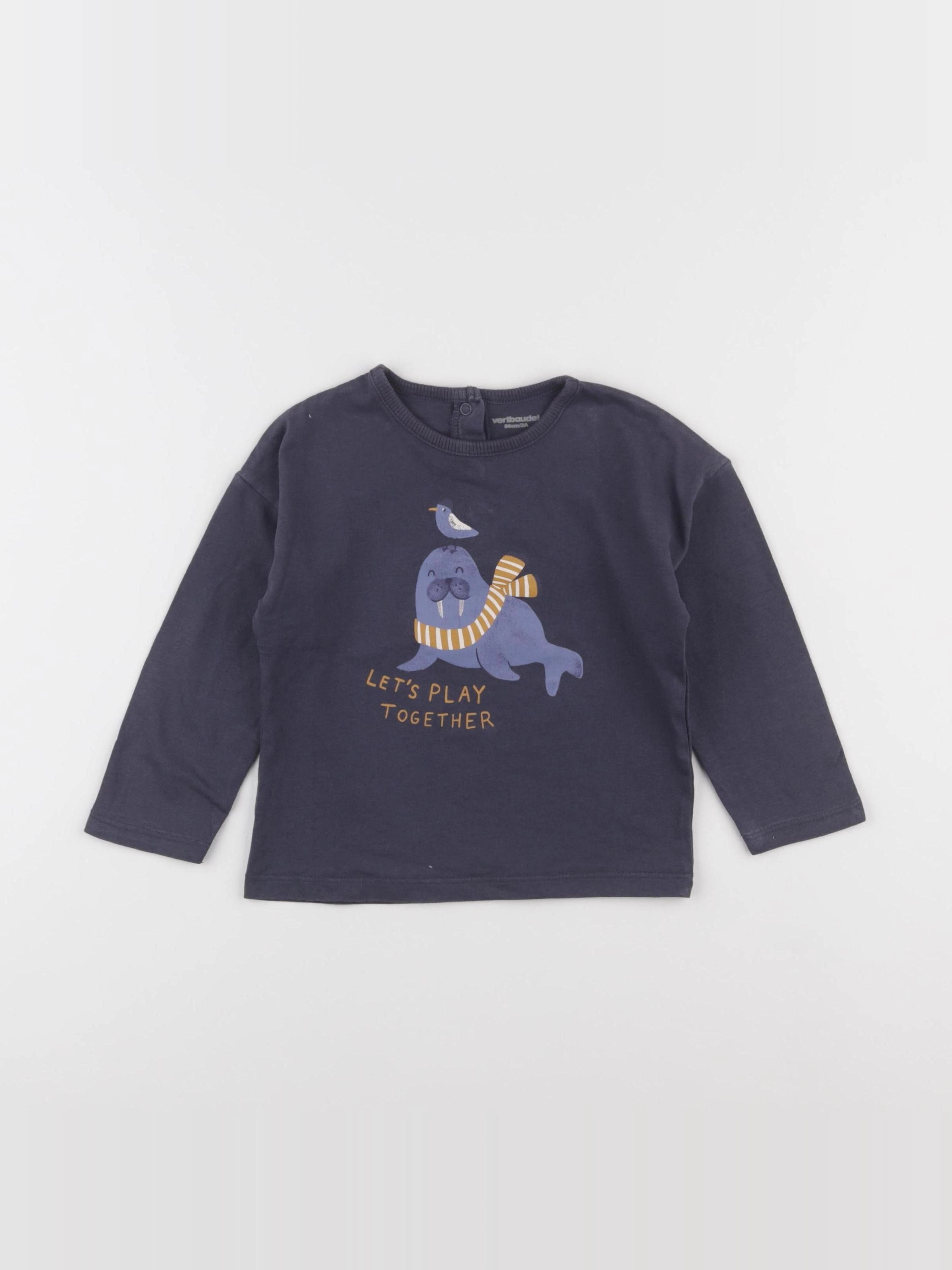 Vertbaudet - tee-shirt bleu - 2 ans