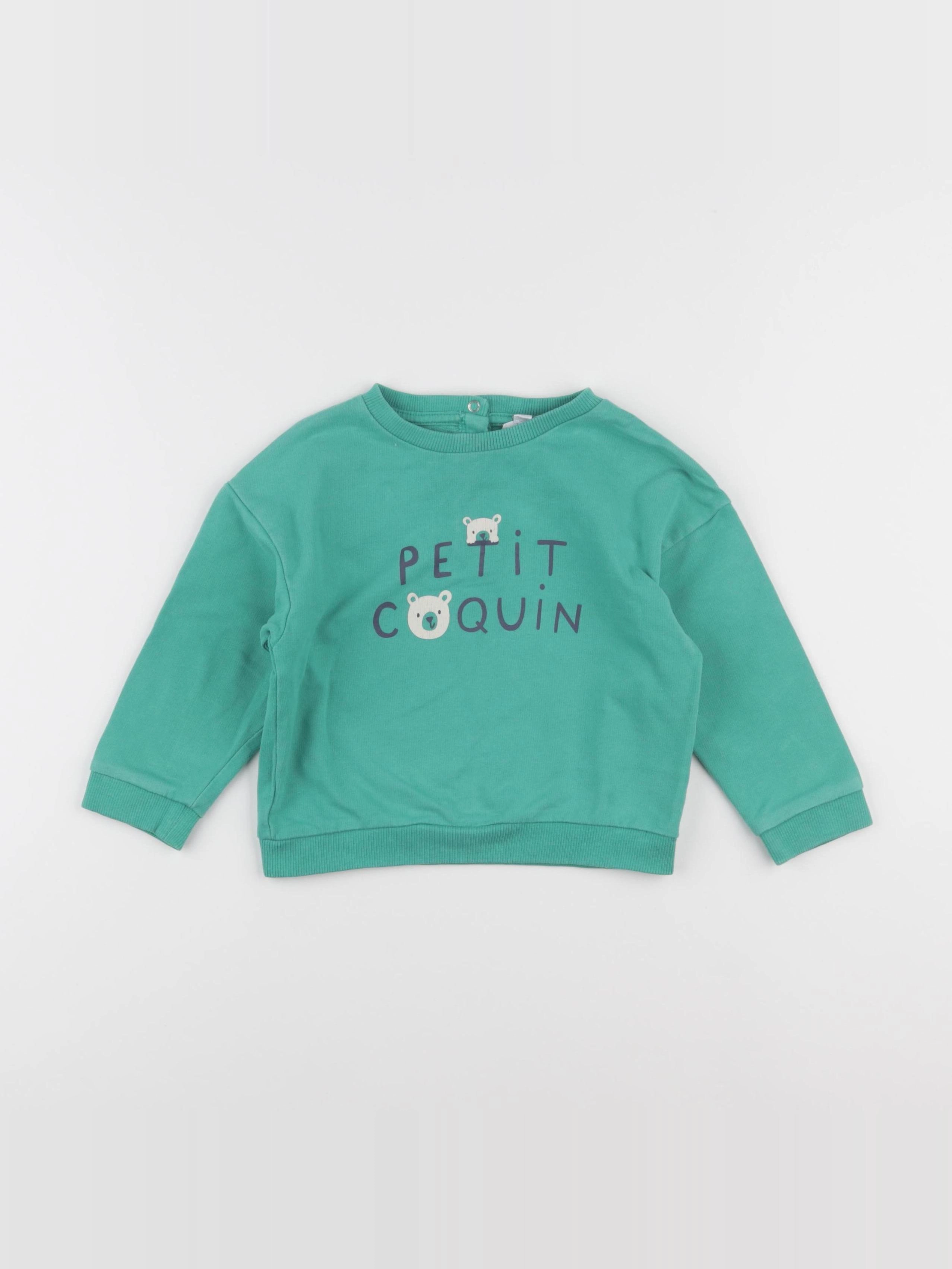Vertbaudet - sweat vert - 2 ans
