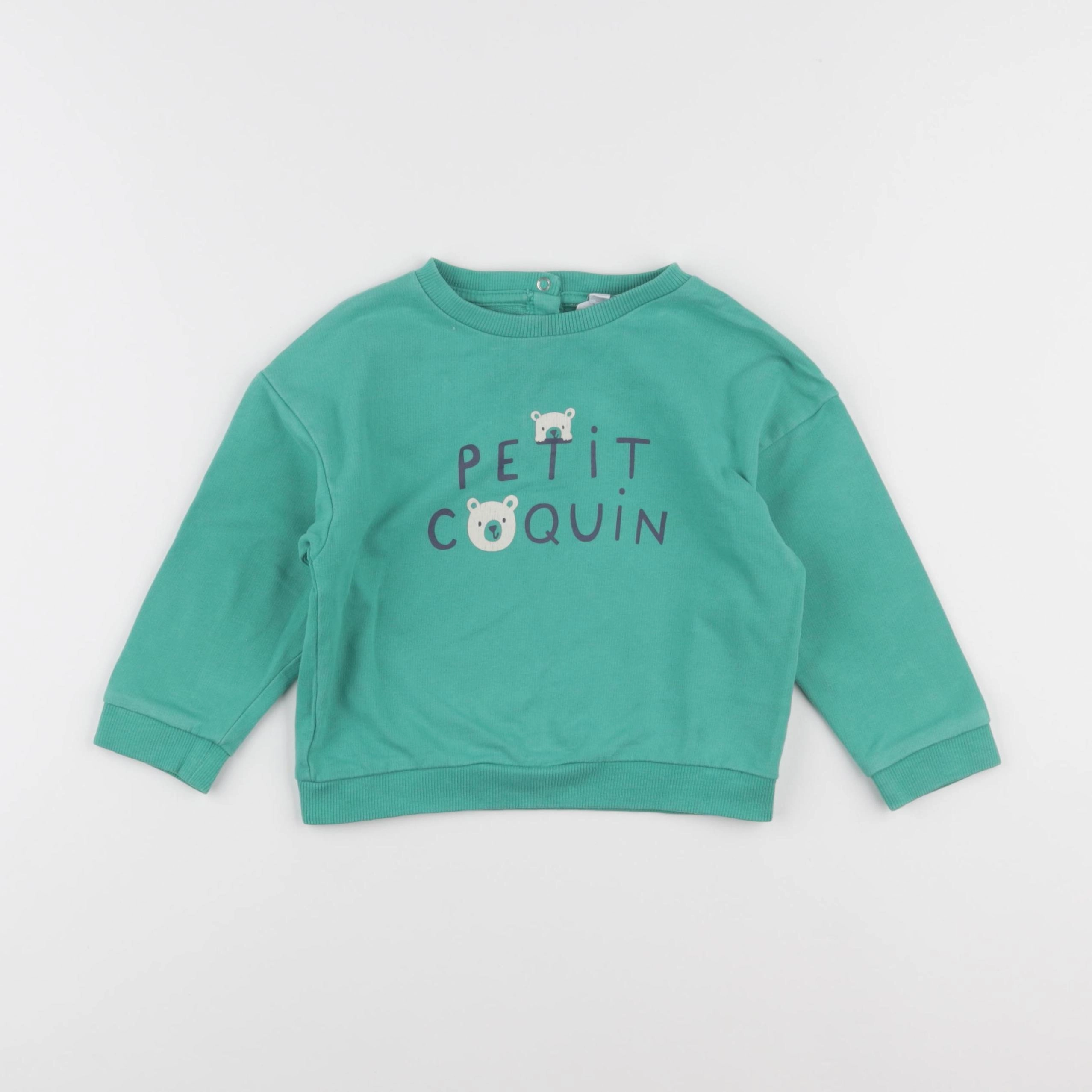 Vertbaudet - sweat vert - 2 ans