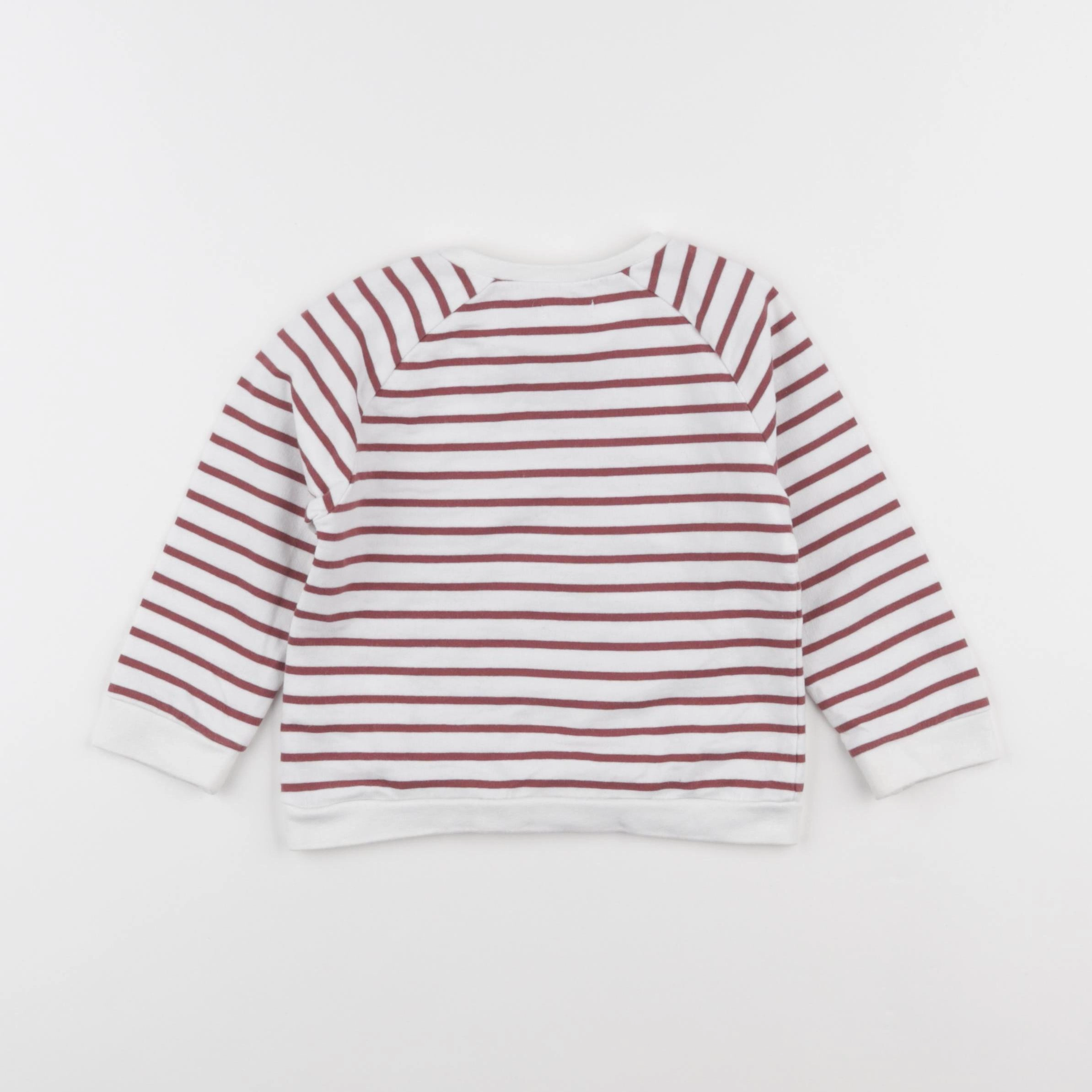 Vertbaudet - sweat blanc, rouge - 24 mois