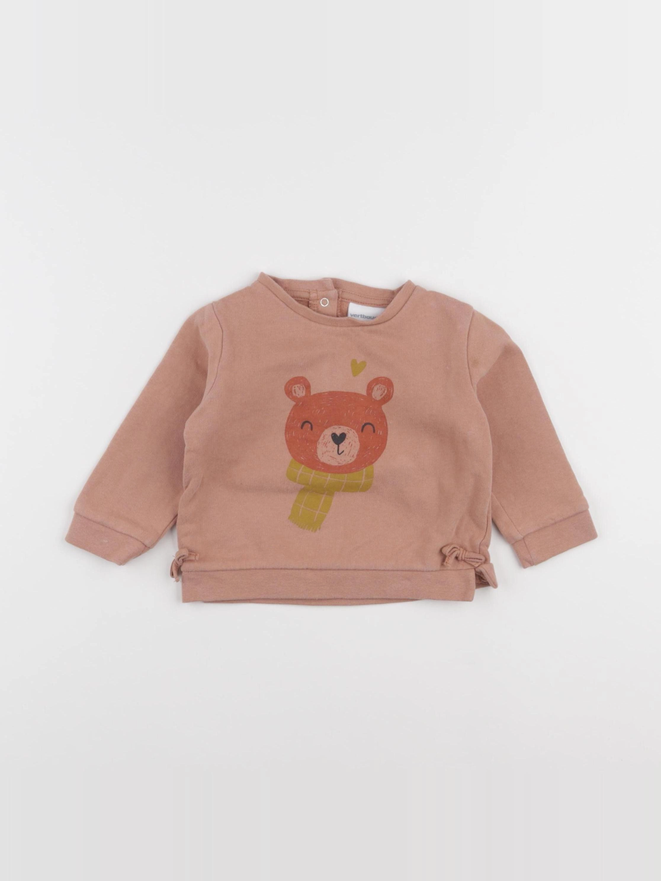 Vertbaudet - sweat rose - 18 mois