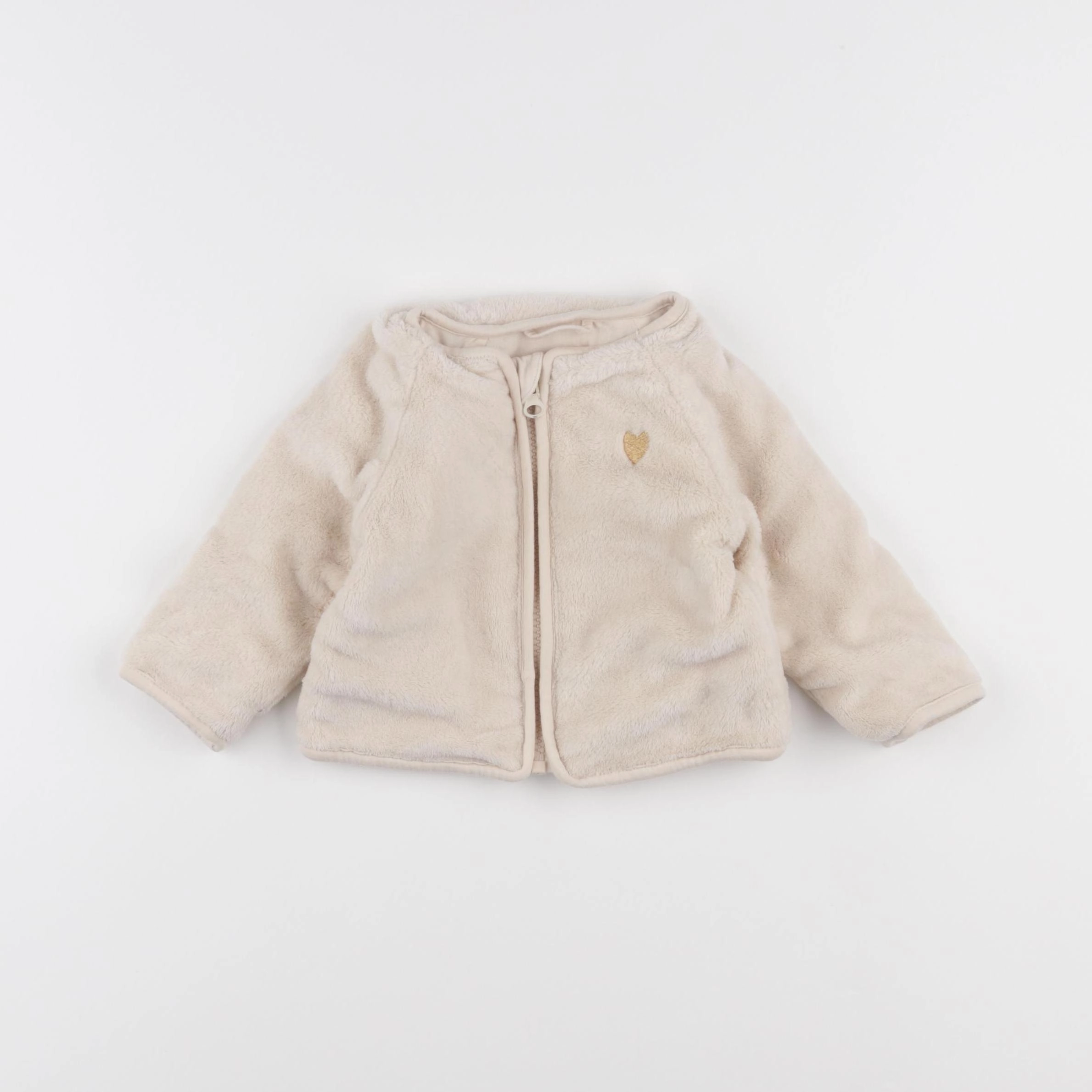 Vertbaudet - gilet beige - 12 mois