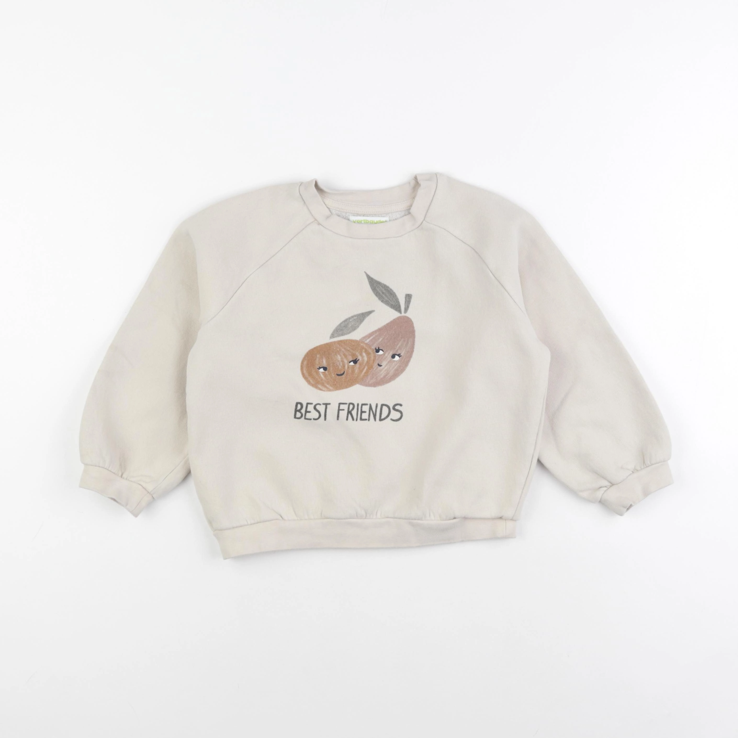 Vertbaudet - sweat beige - 6 ans