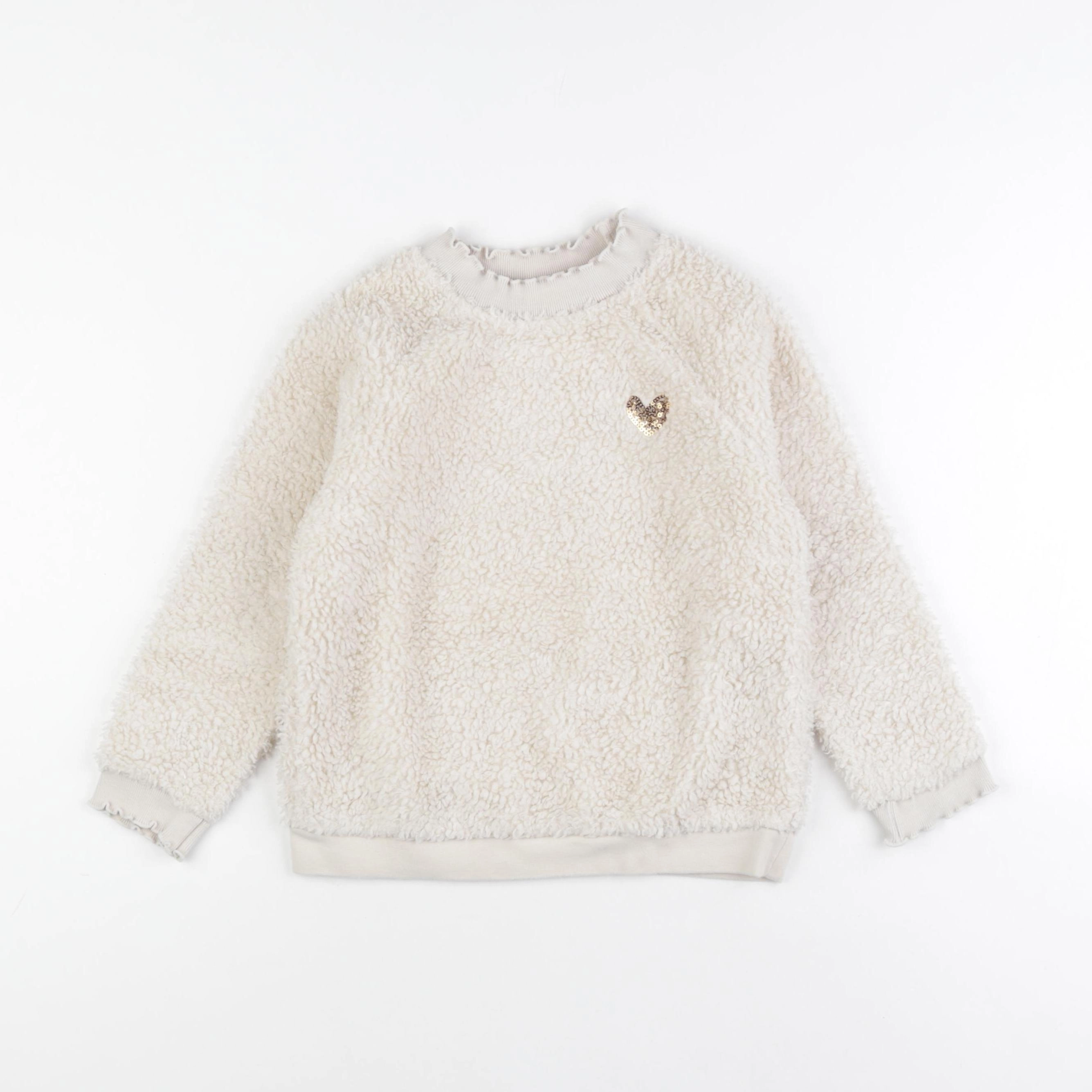 Vertbaudet - sweat beige - 6 ans