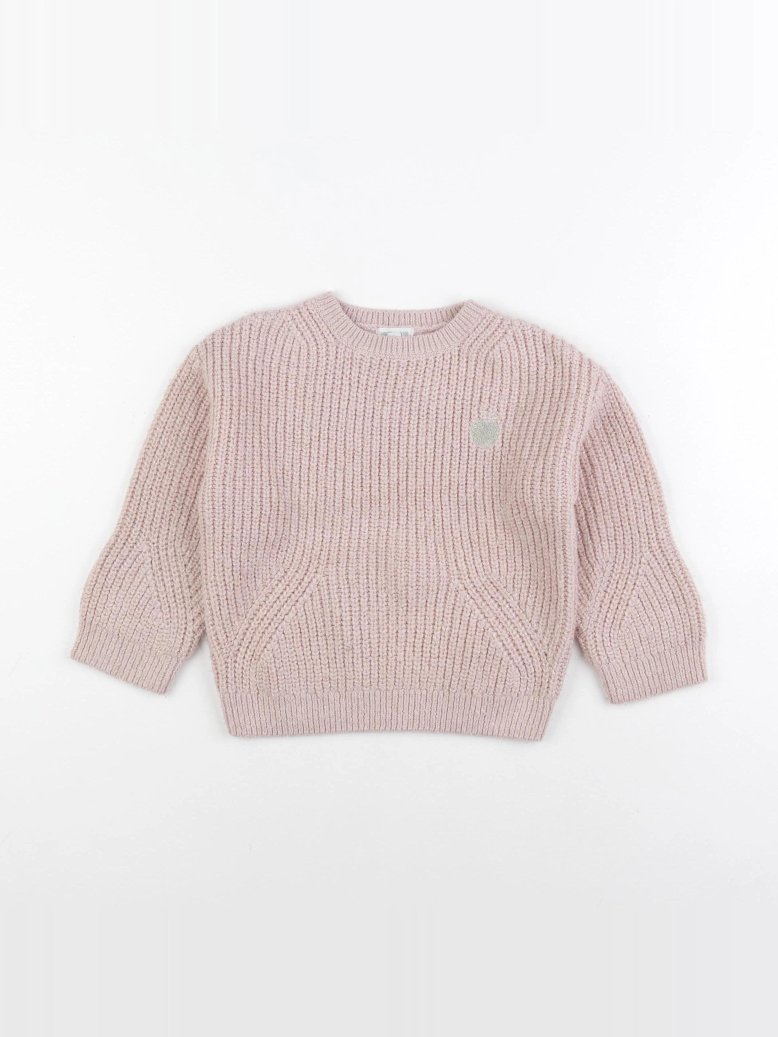Vertbaudet - pull rose, or - 6 ans