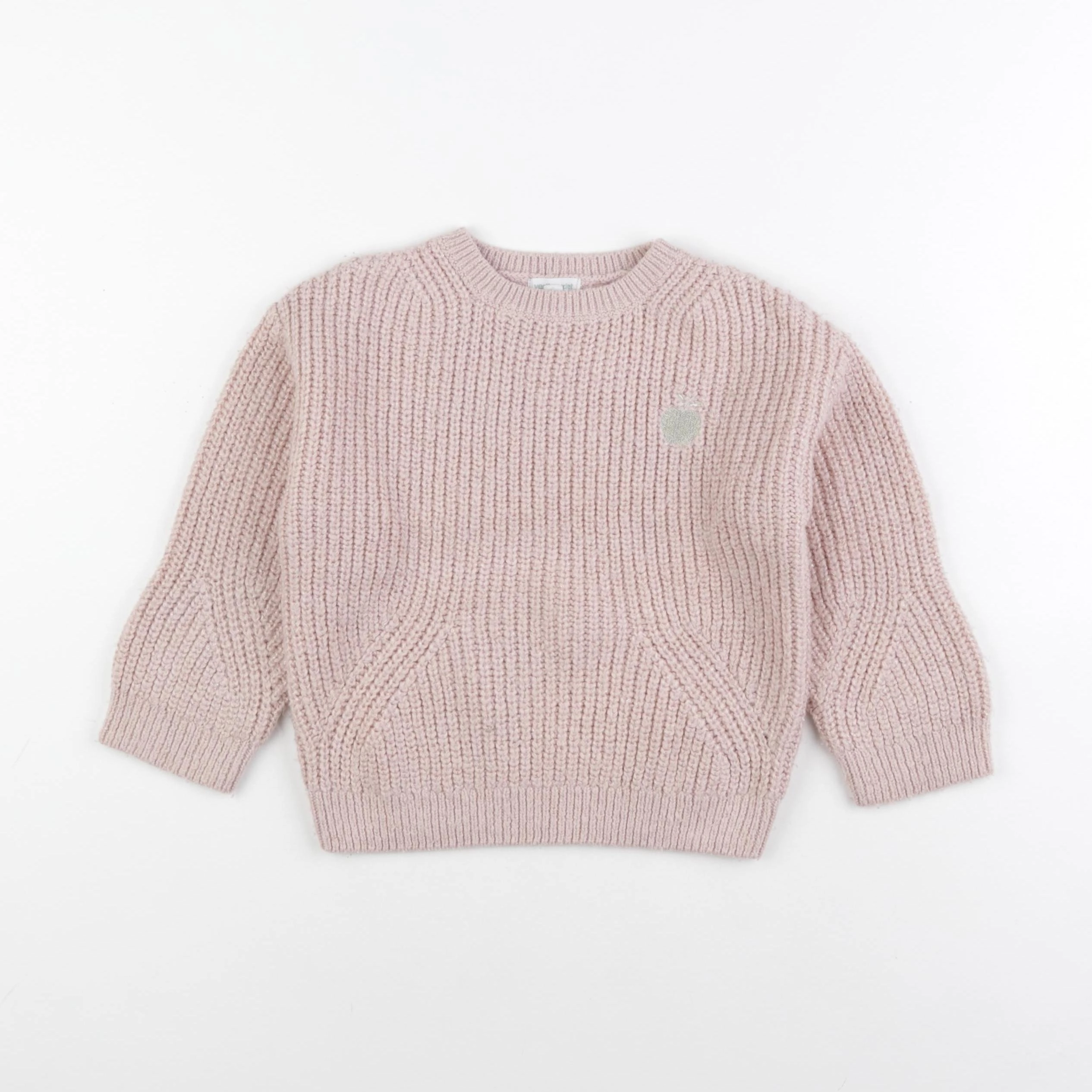 Vertbaudet - pull rose, or - 6 ans