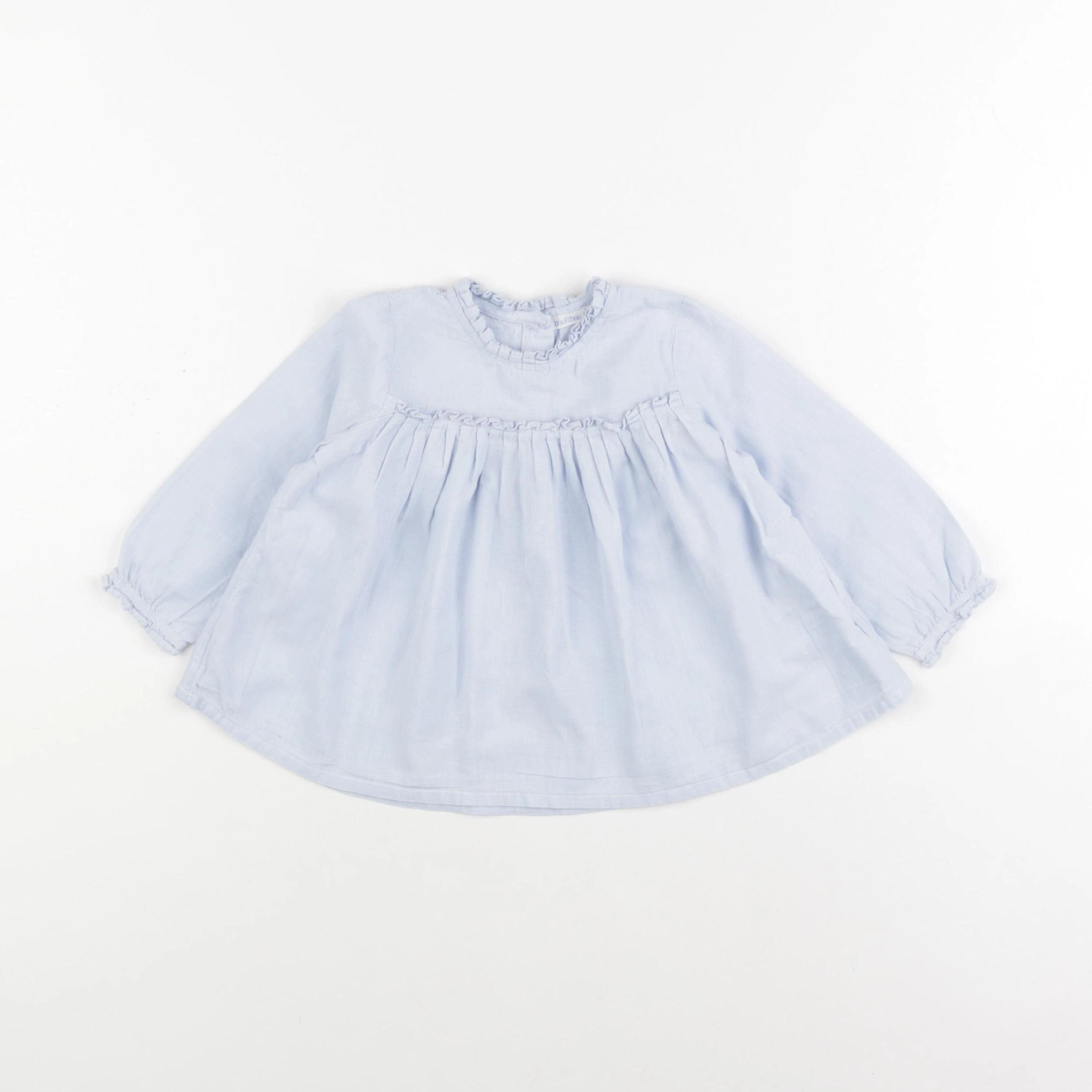 Boutchou - blouse bleu - 12 mois