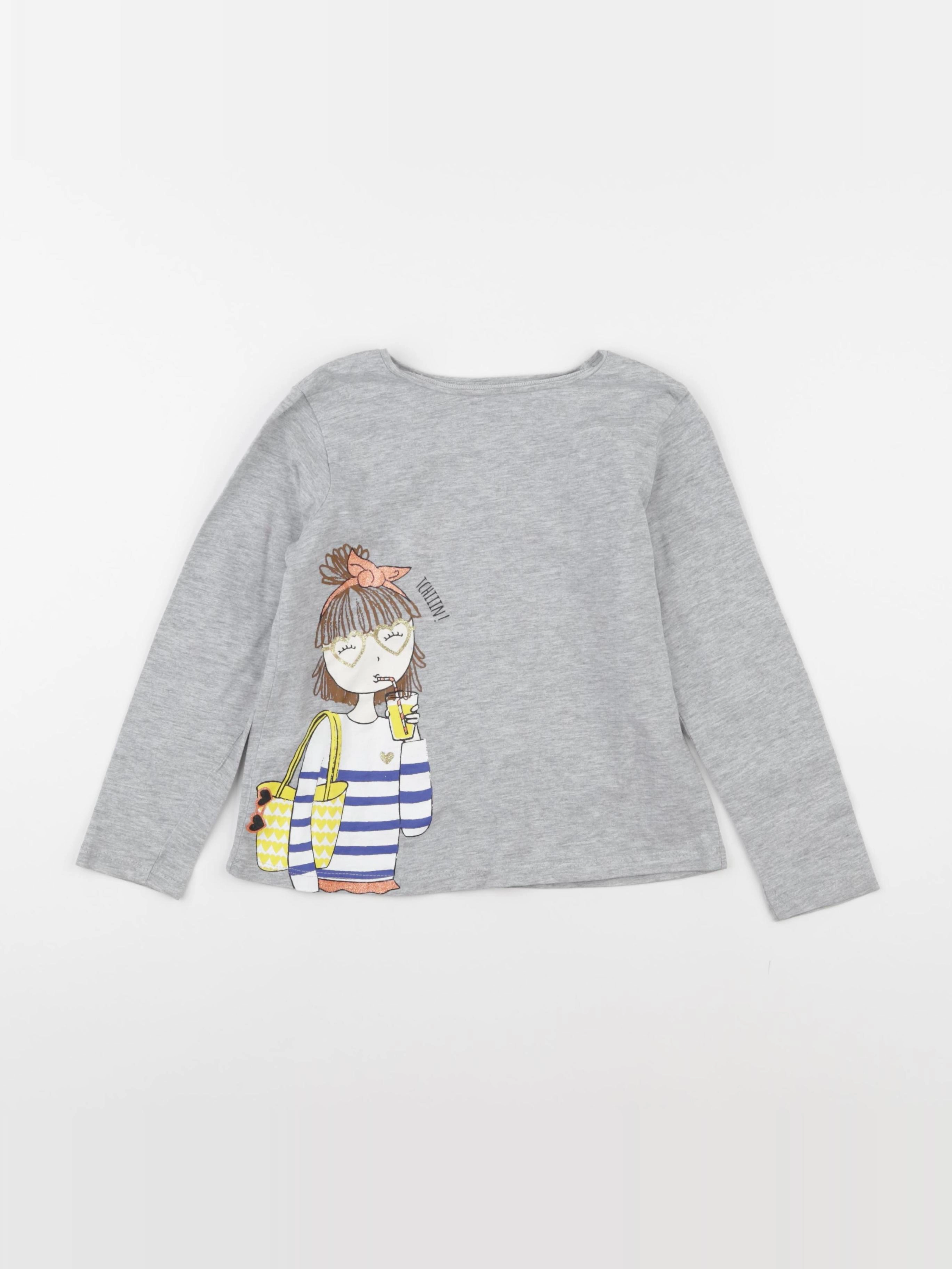 Vertbaudet - tee-shirt gris - 6 ans