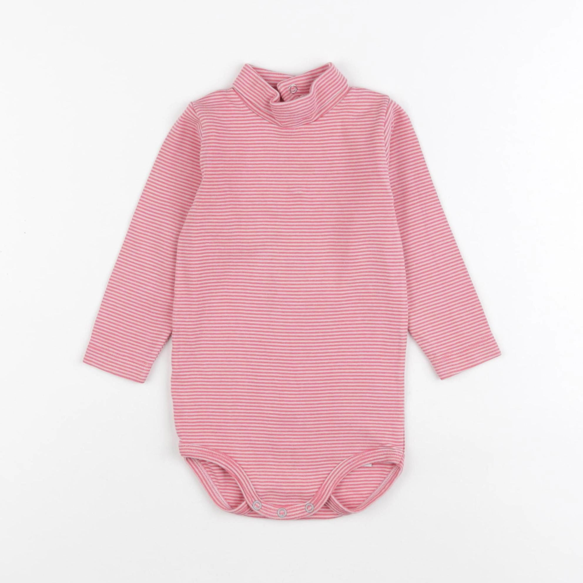 Petit Bateau - body à col rose - 18 mois