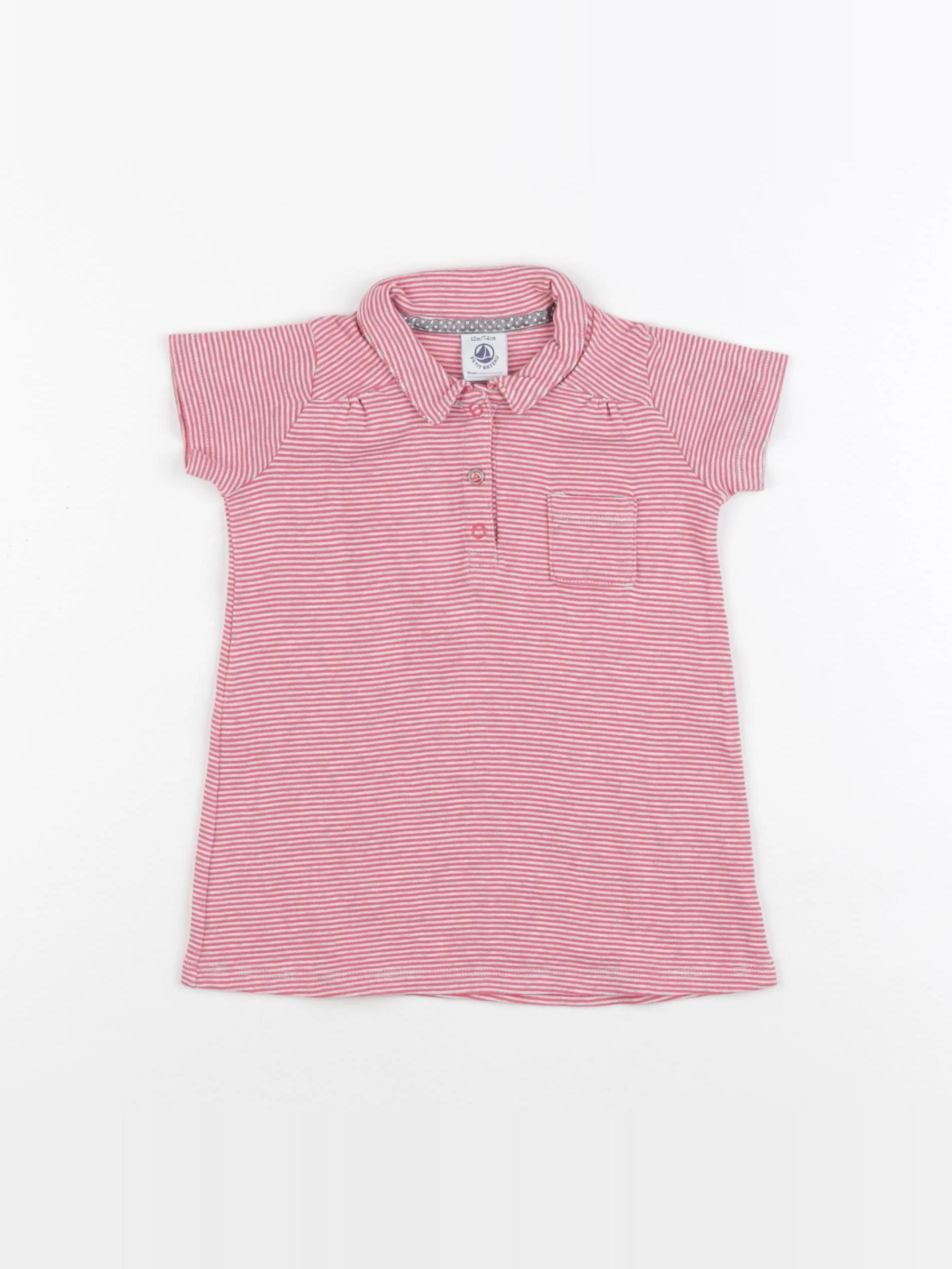 Petit Bateau - robe rose - 12 mois