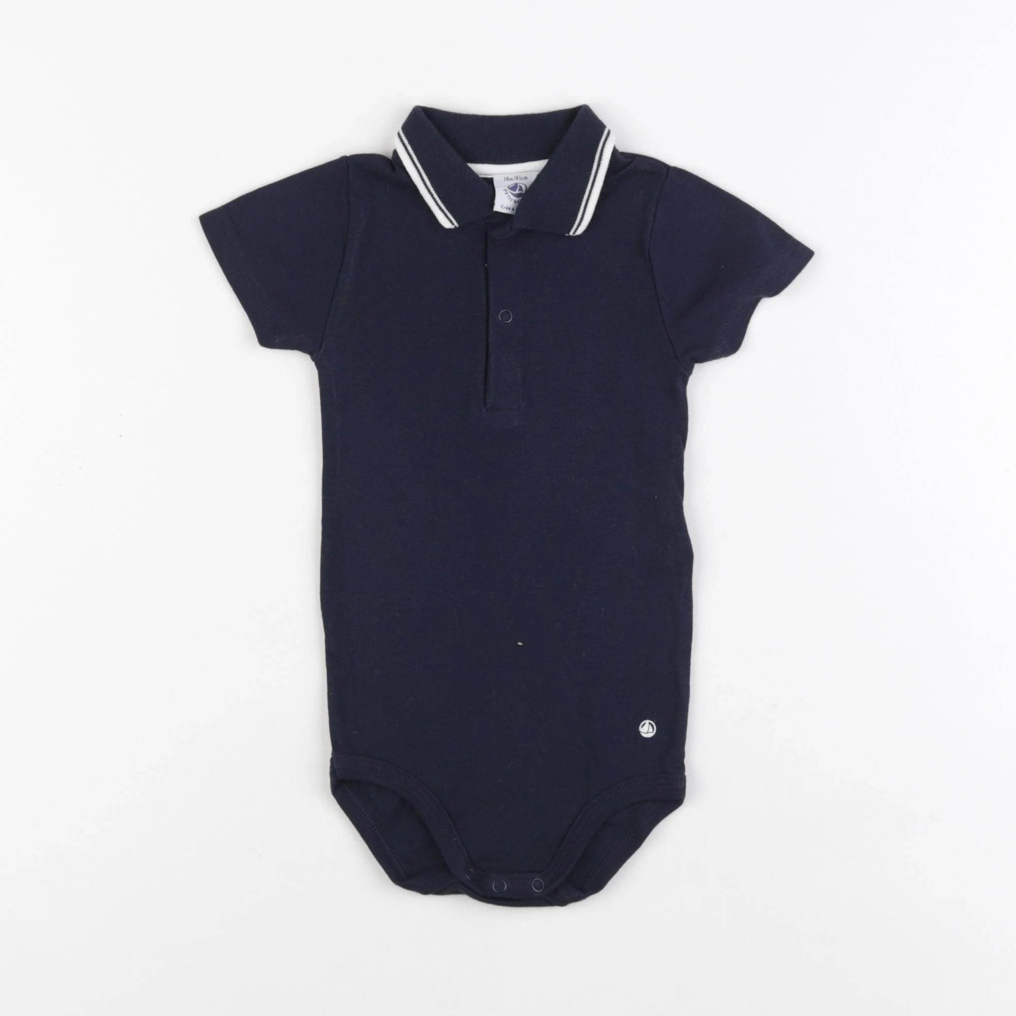 Petit Bateau - body à col bleu - 18 mois