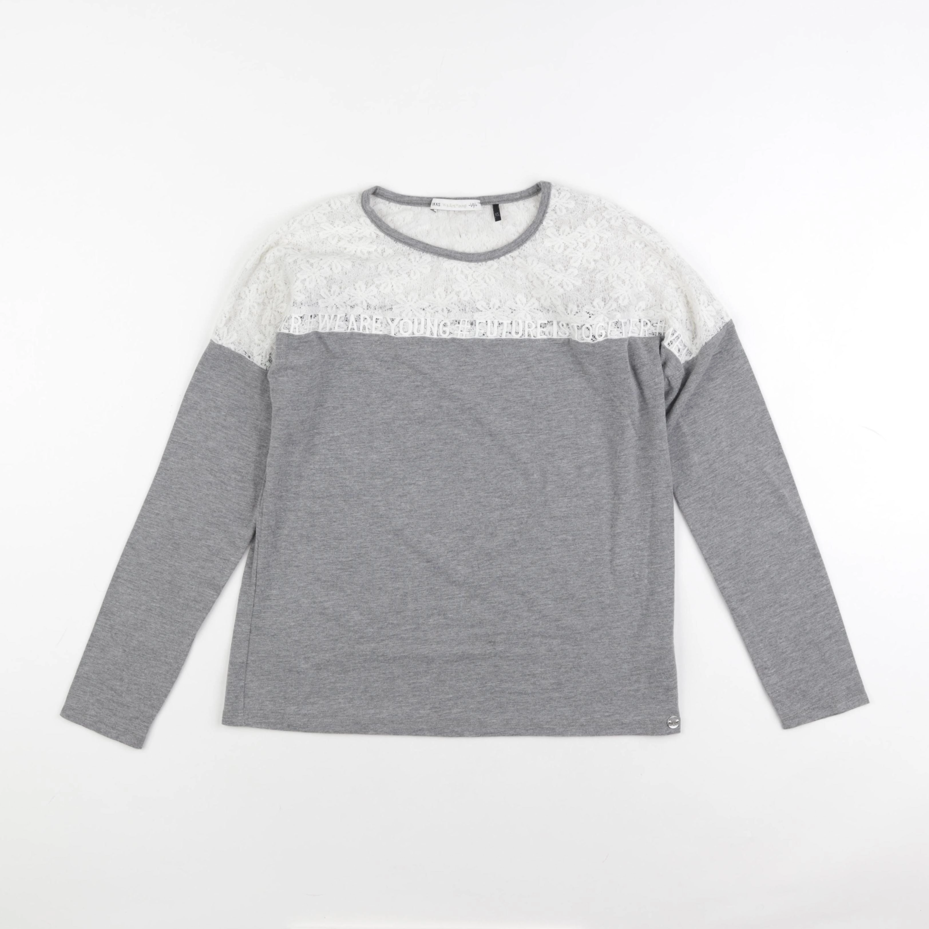 IKKS - tee-shirt gris, blanc - 12 ans