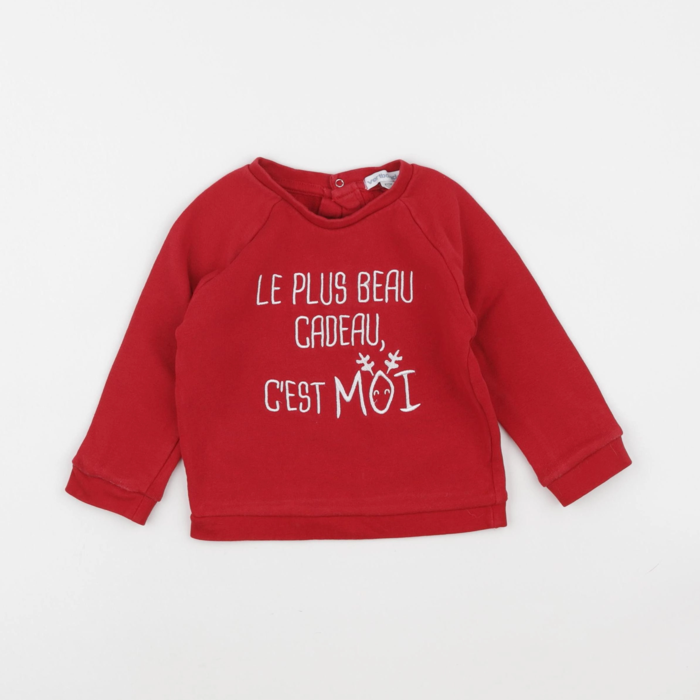Vertbaudet - sweat rouge - 18 mois