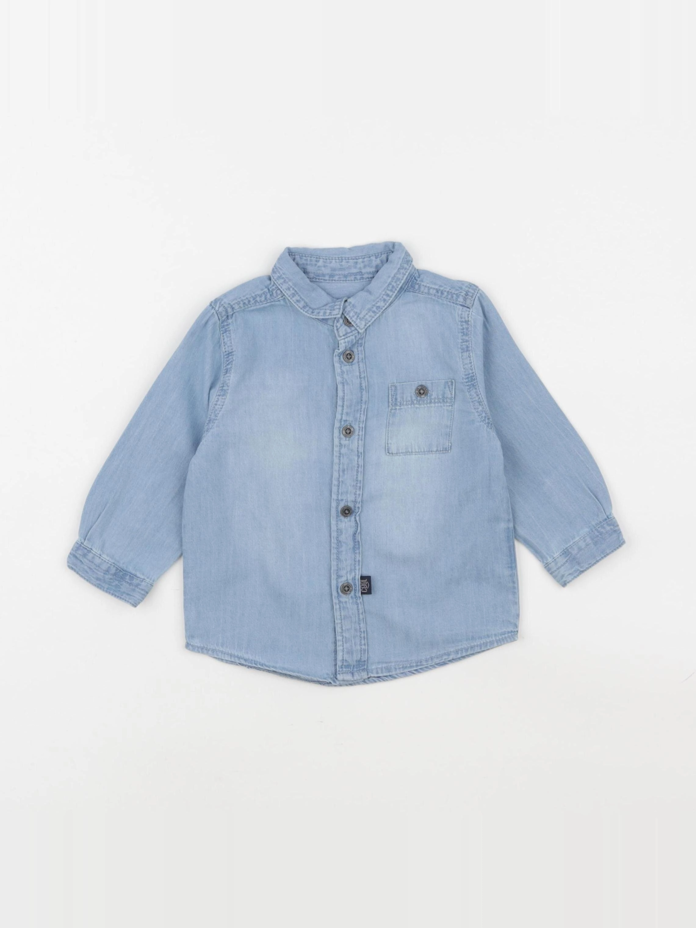 Vertbaudet - chemise bleu - 12 mois