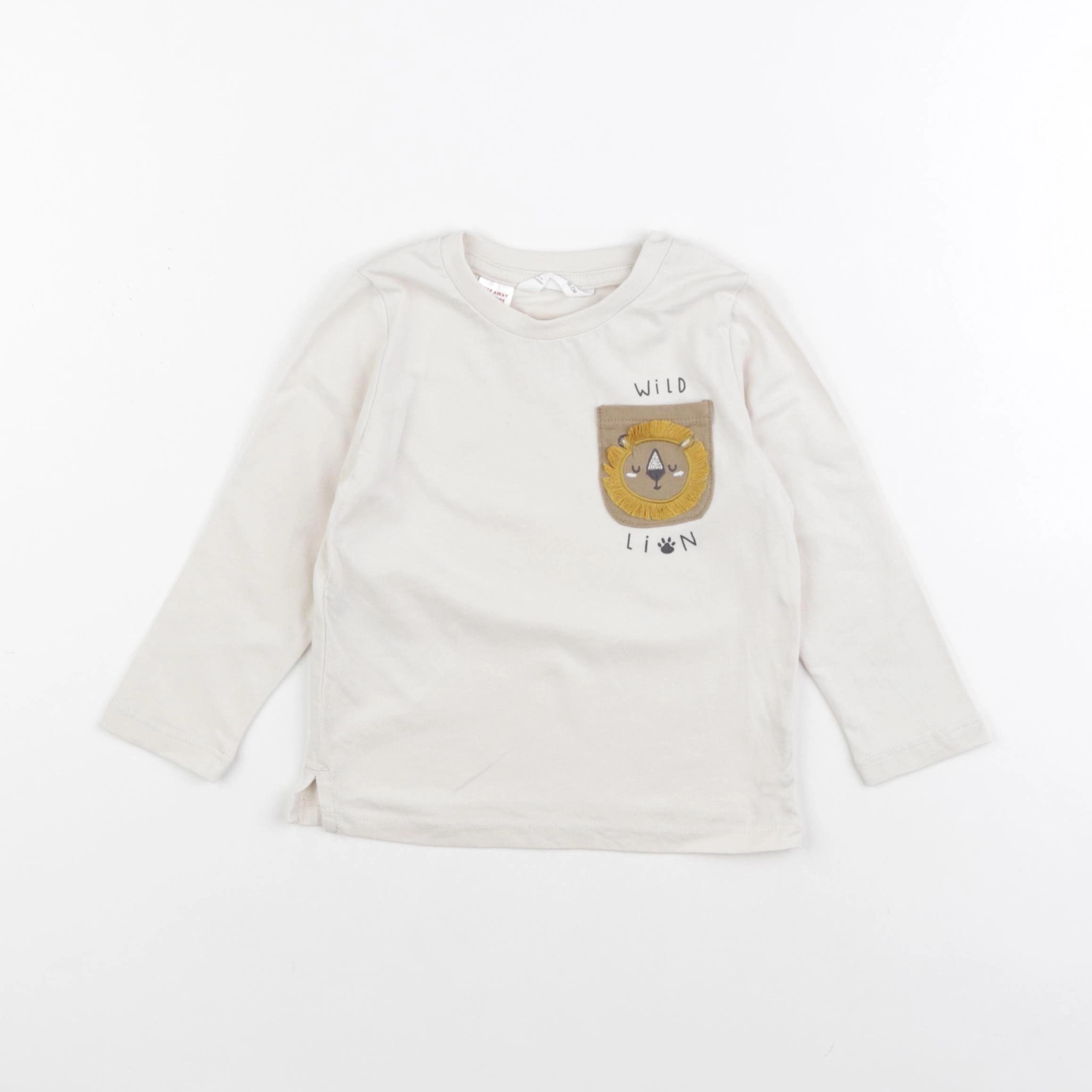 Mango - tee-shirt beige - 12/18 mois