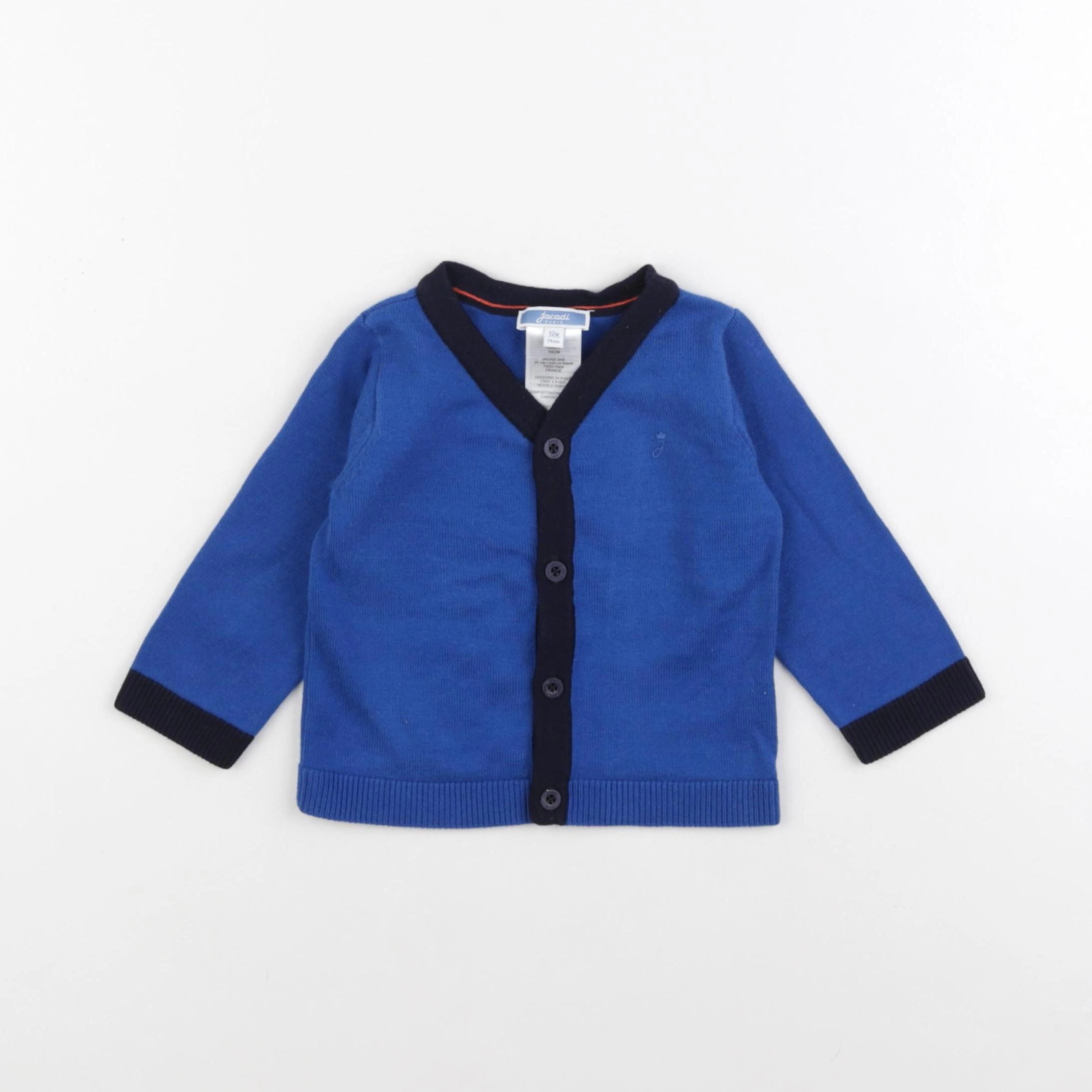 Jacadi - gilet bleu - 12 mois