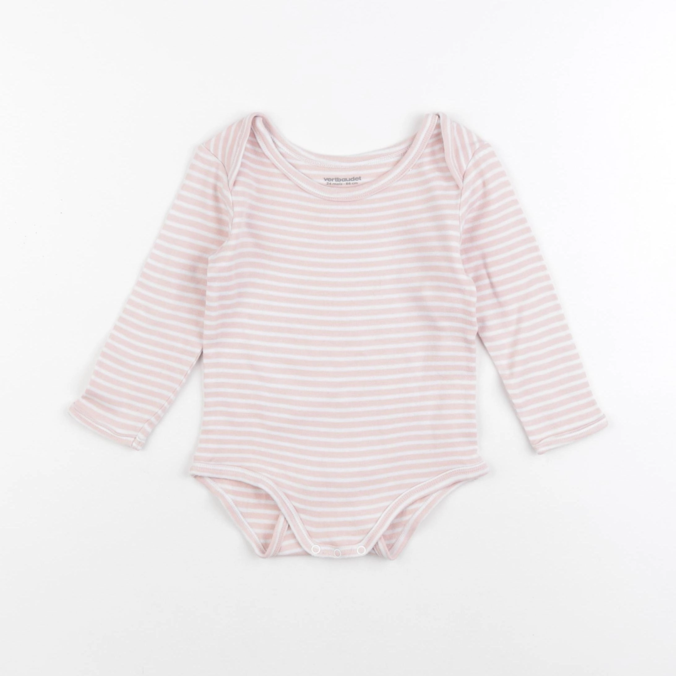 Vertbaudet - body rose, blanc - 24 mois