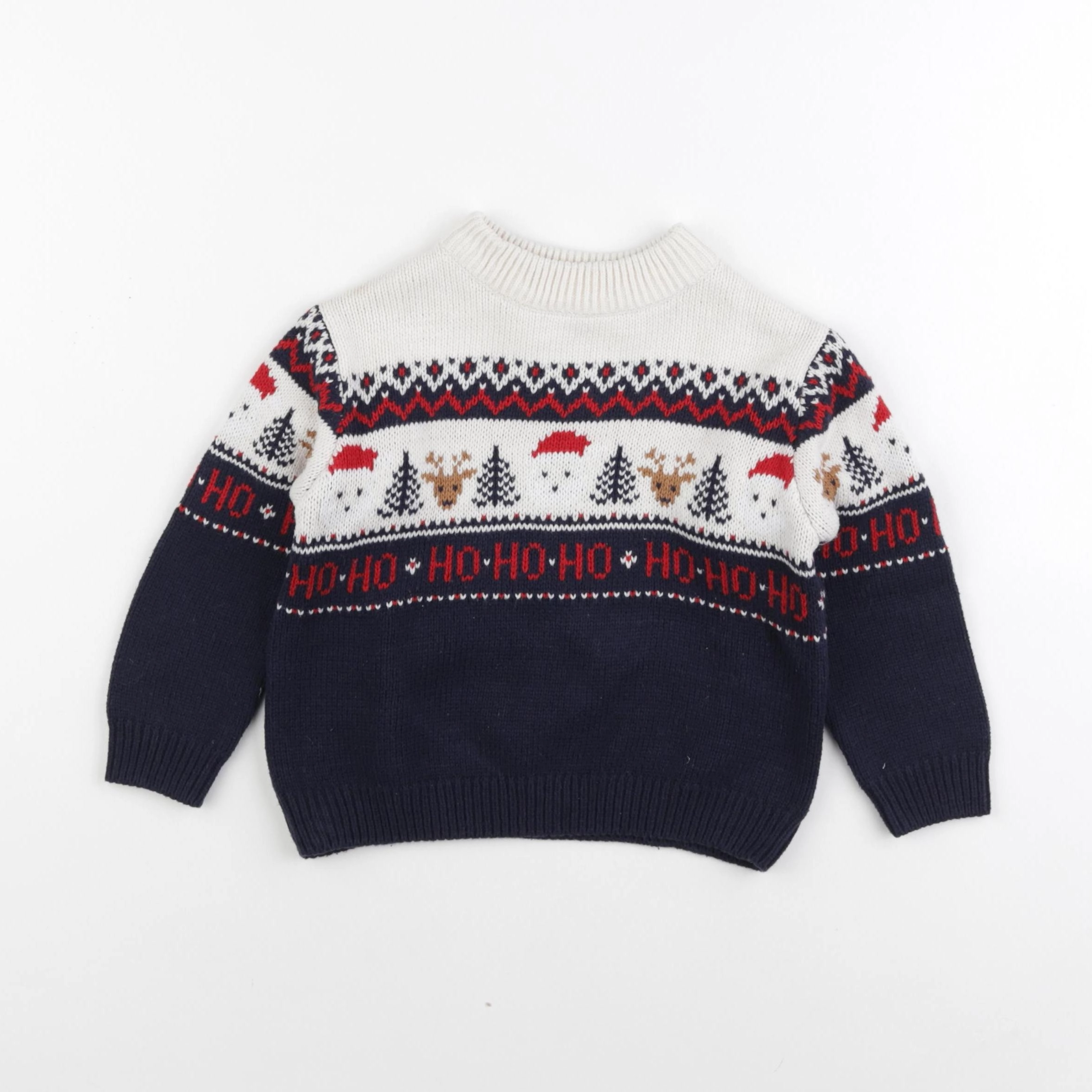 Vertbaudet - pull beige, bleu - 3 ans