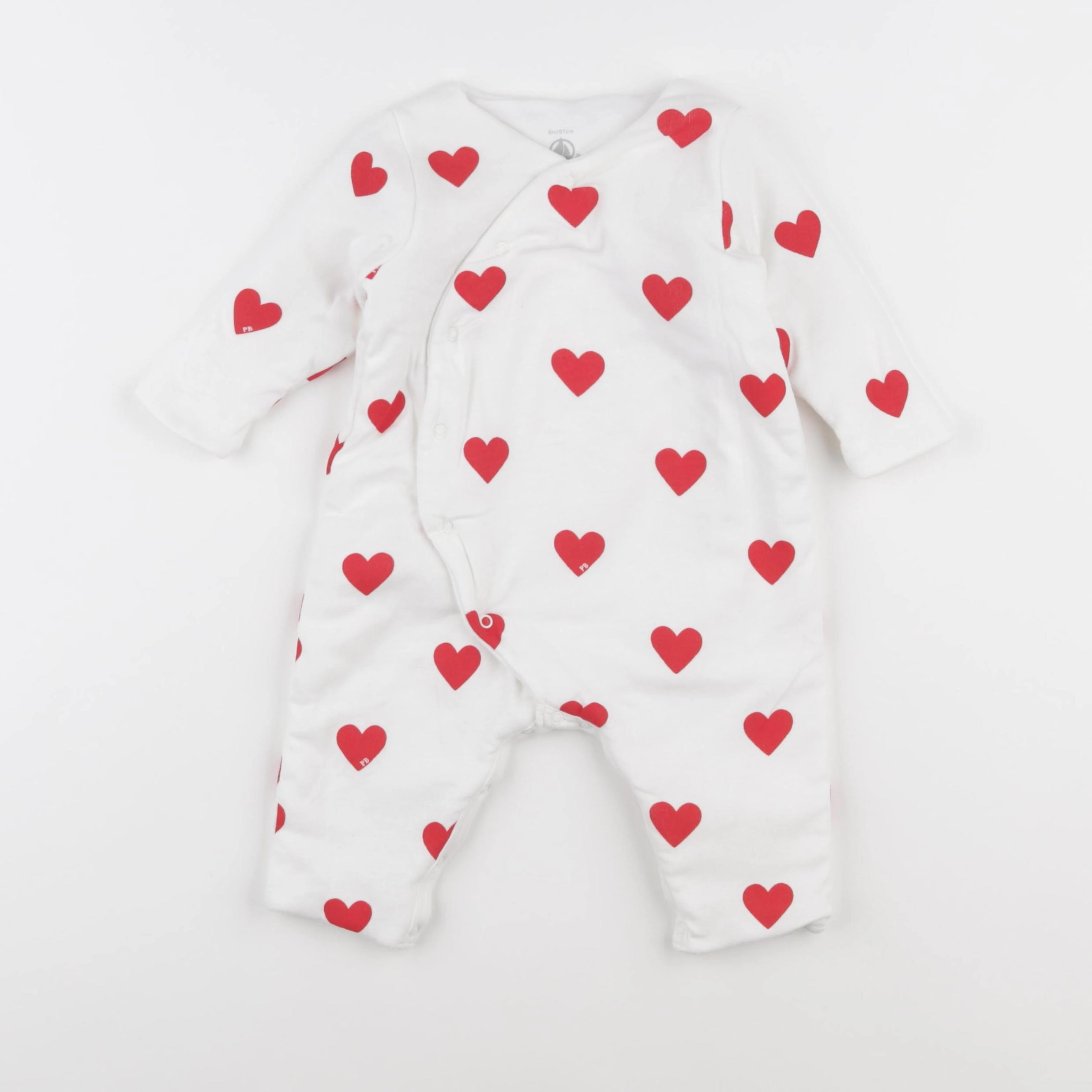 Petit Bateau - sur-pyjama coton blanc - 6 mois