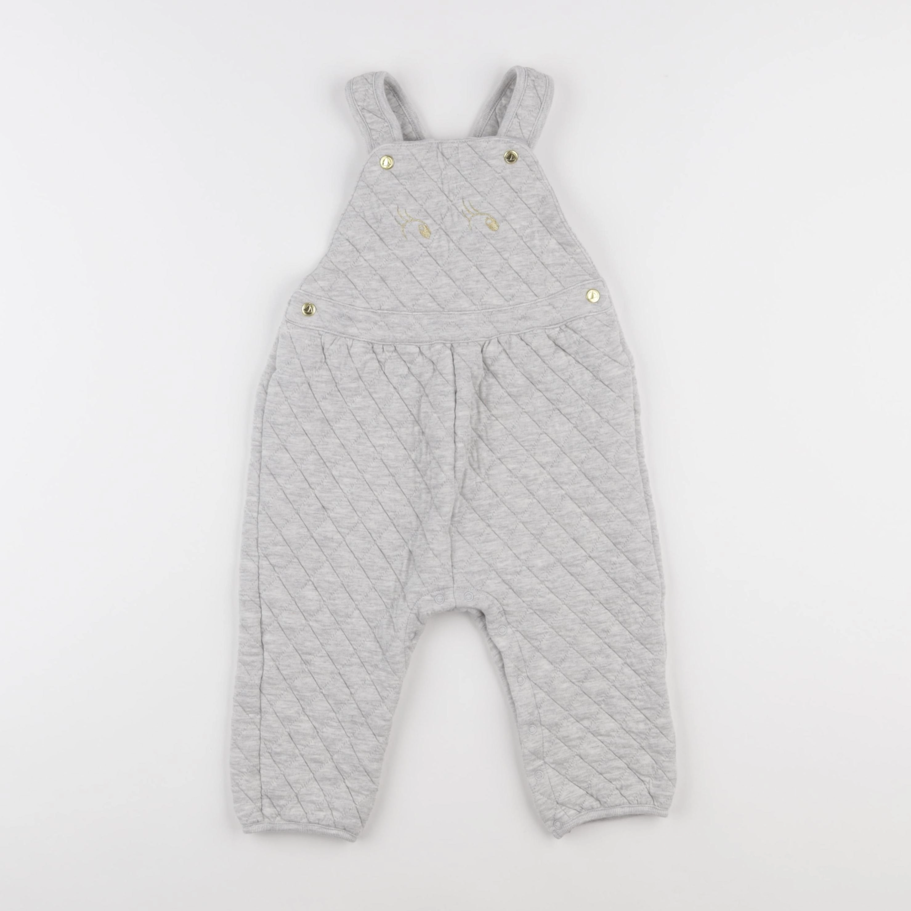 Petit Bateau - salopette gris - 24 mois