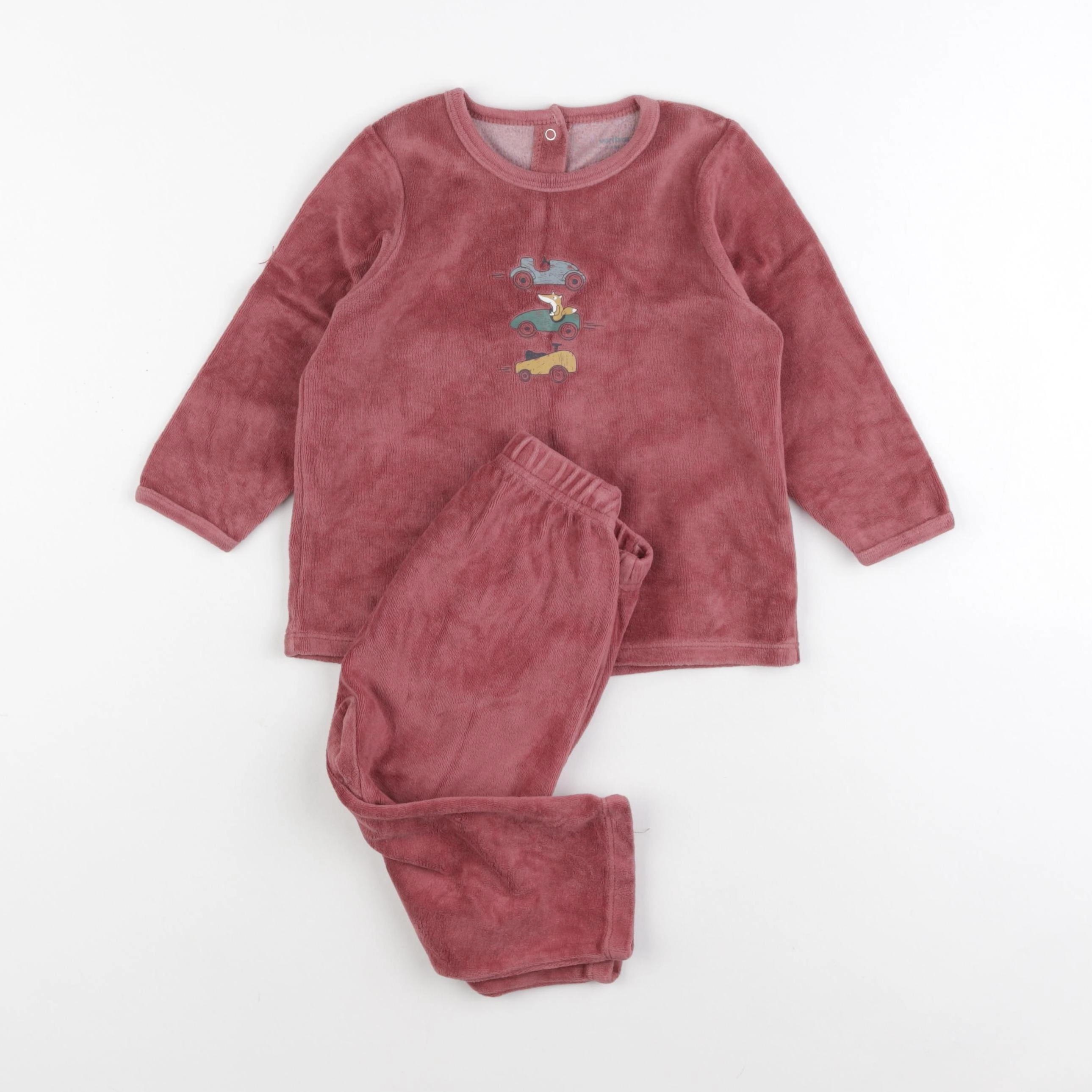 Vertbaudet - pyjama velours rouge - 2 ans