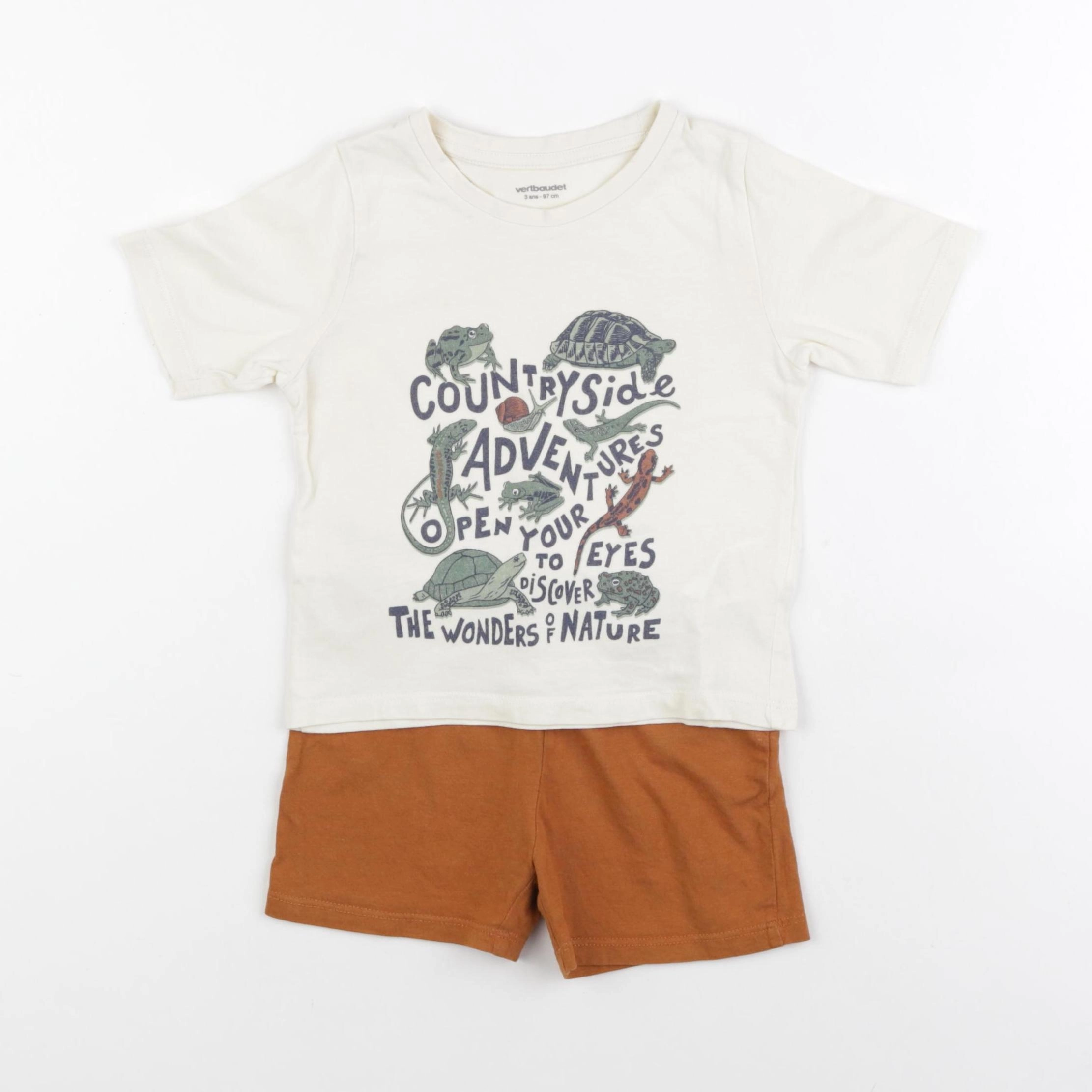 Vertbaudet - pyjama coton beige - 3 ans