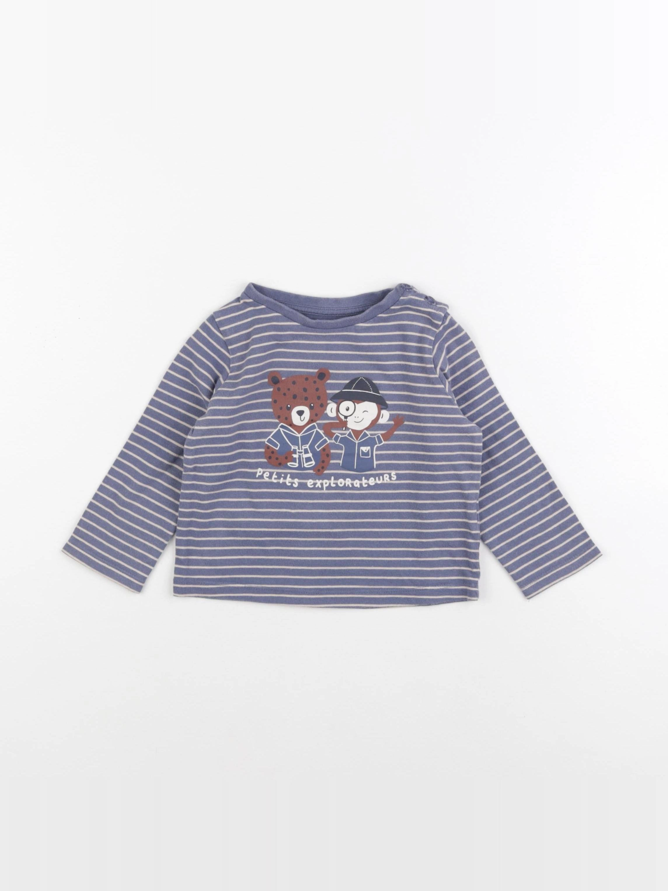Vertbaudet - tee-shirt bleu - 18 mois