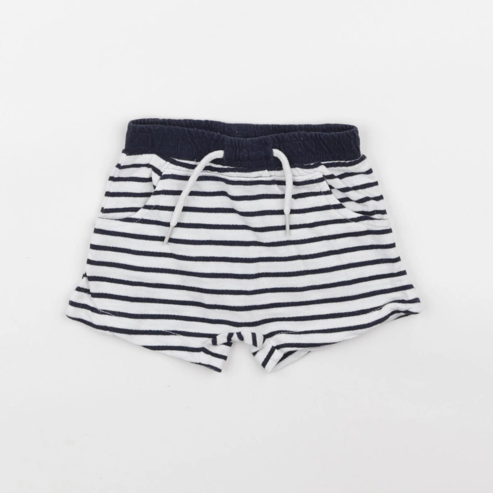Vertbaudet - short bleu, blanc - 12 mois