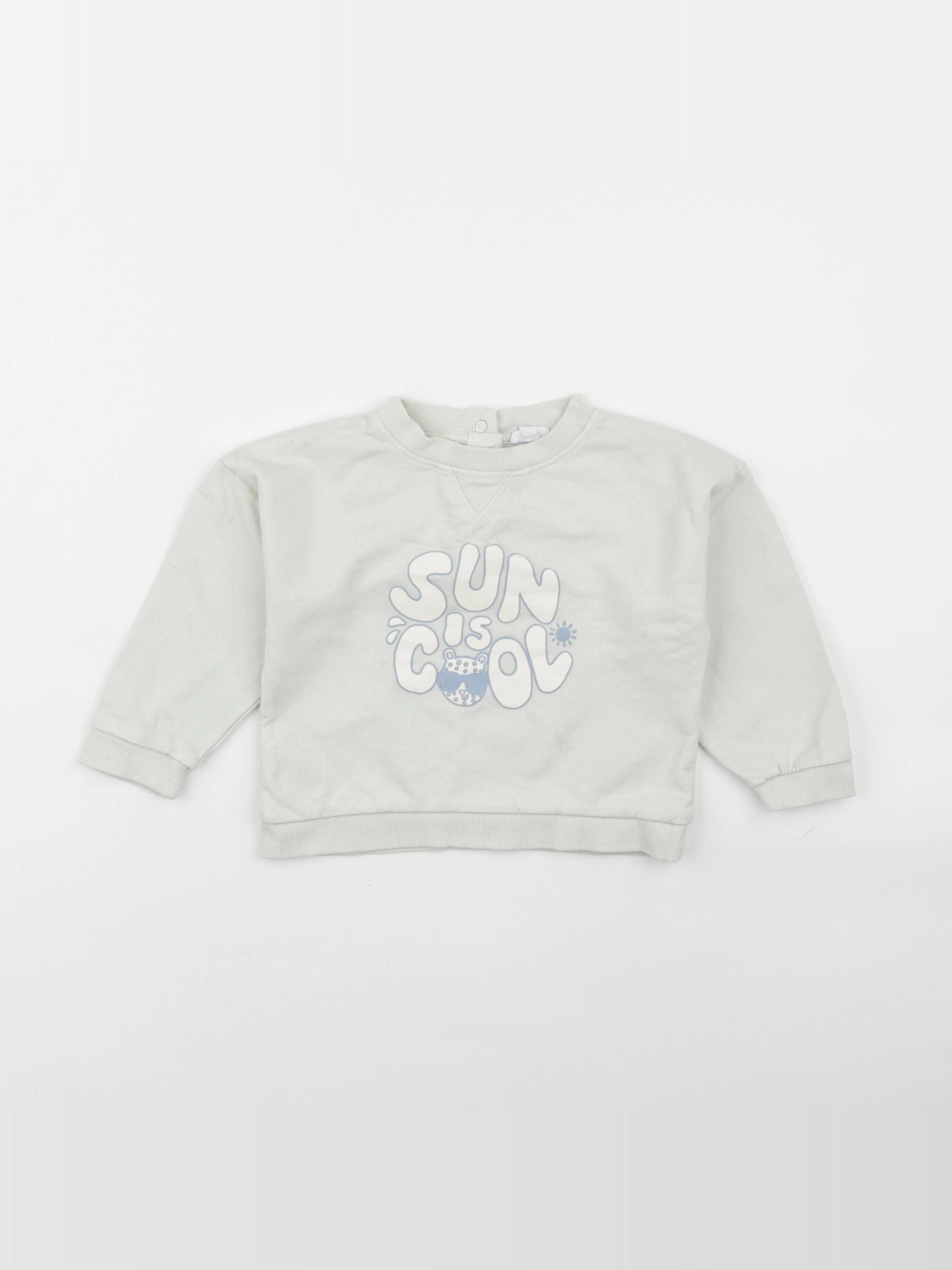 Vertbaudet - sweat vert - 24 mois