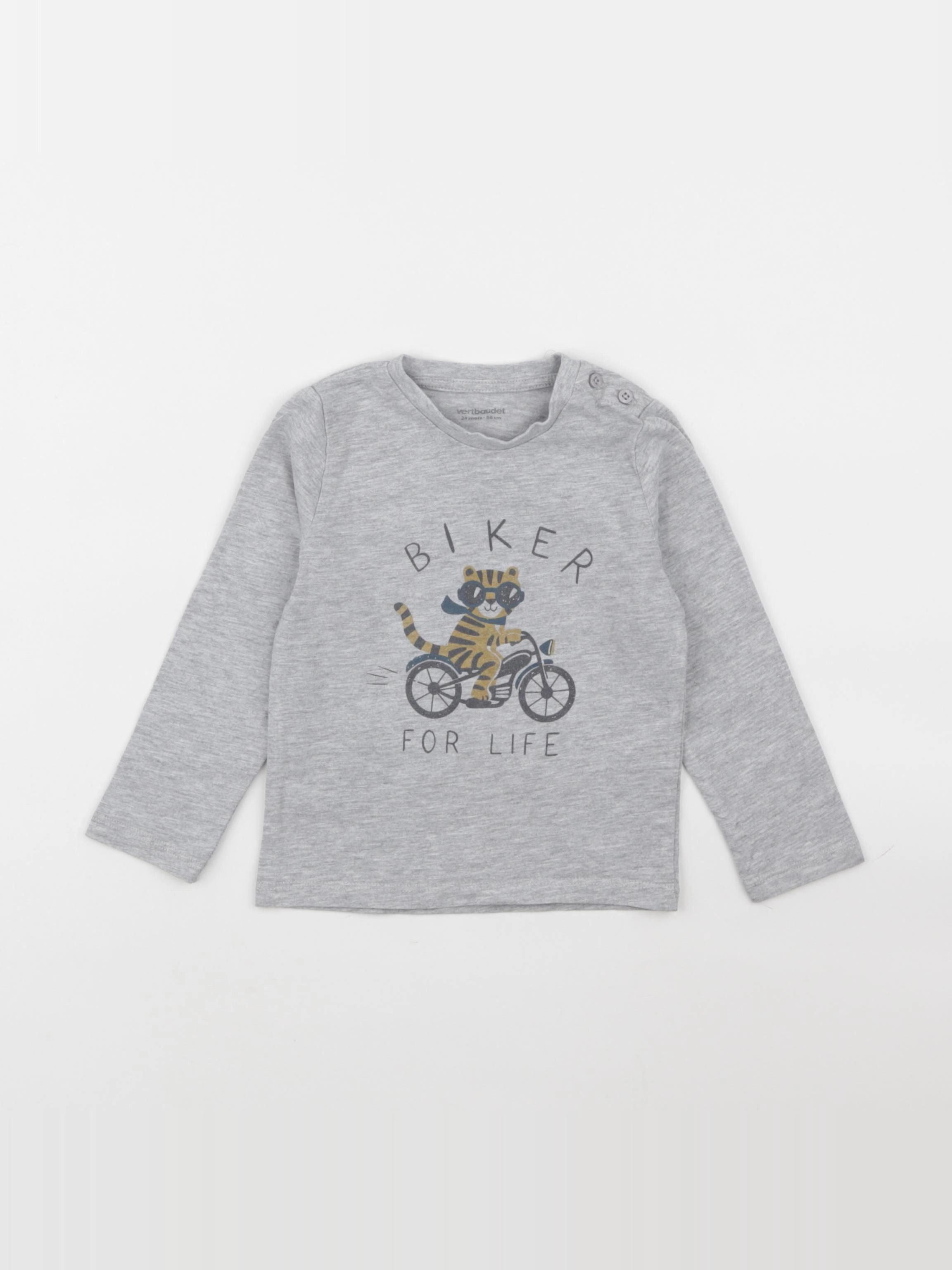 Vertbaudet - tee-shirt gris - 24 mois