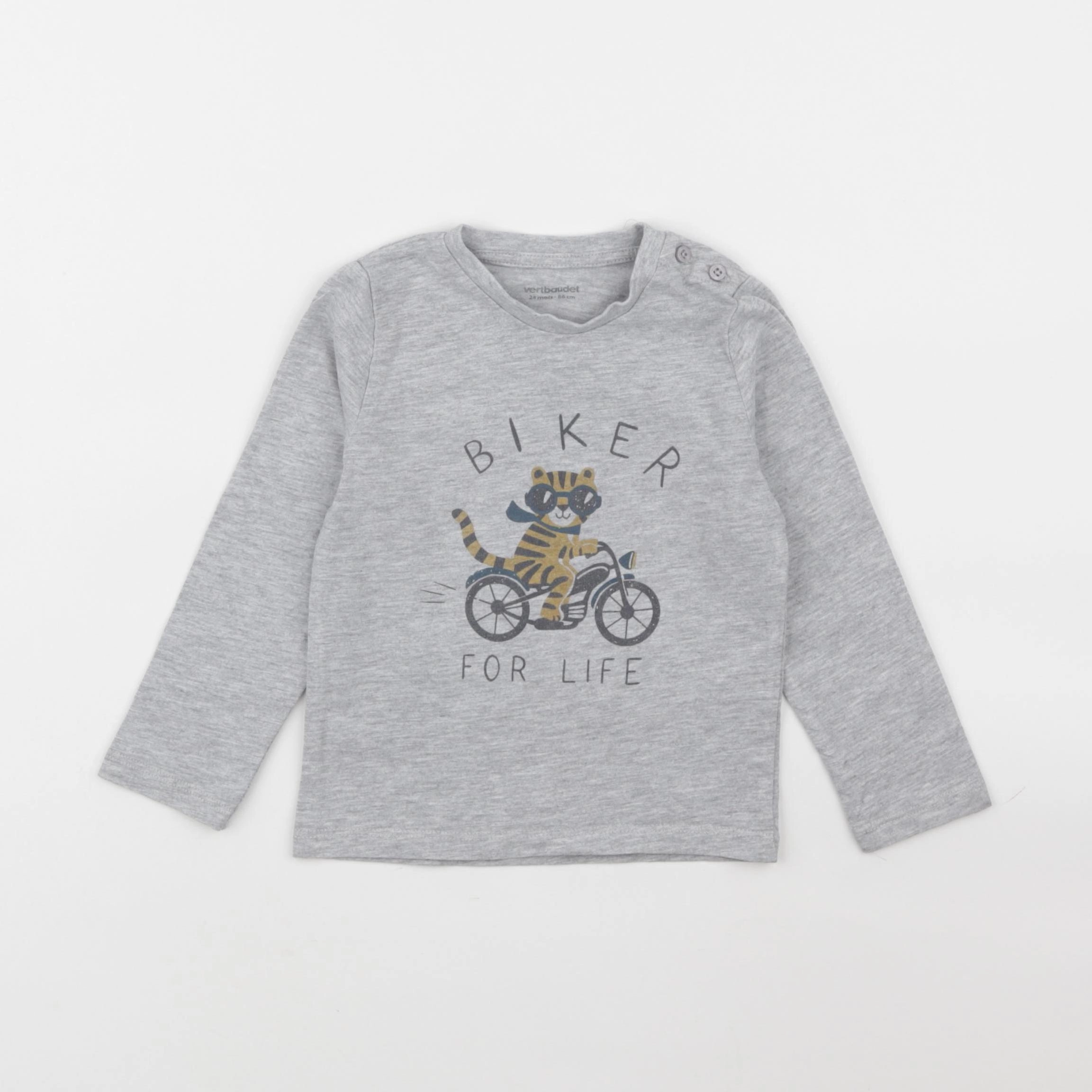 Vertbaudet - tee-shirt gris - 24 mois
