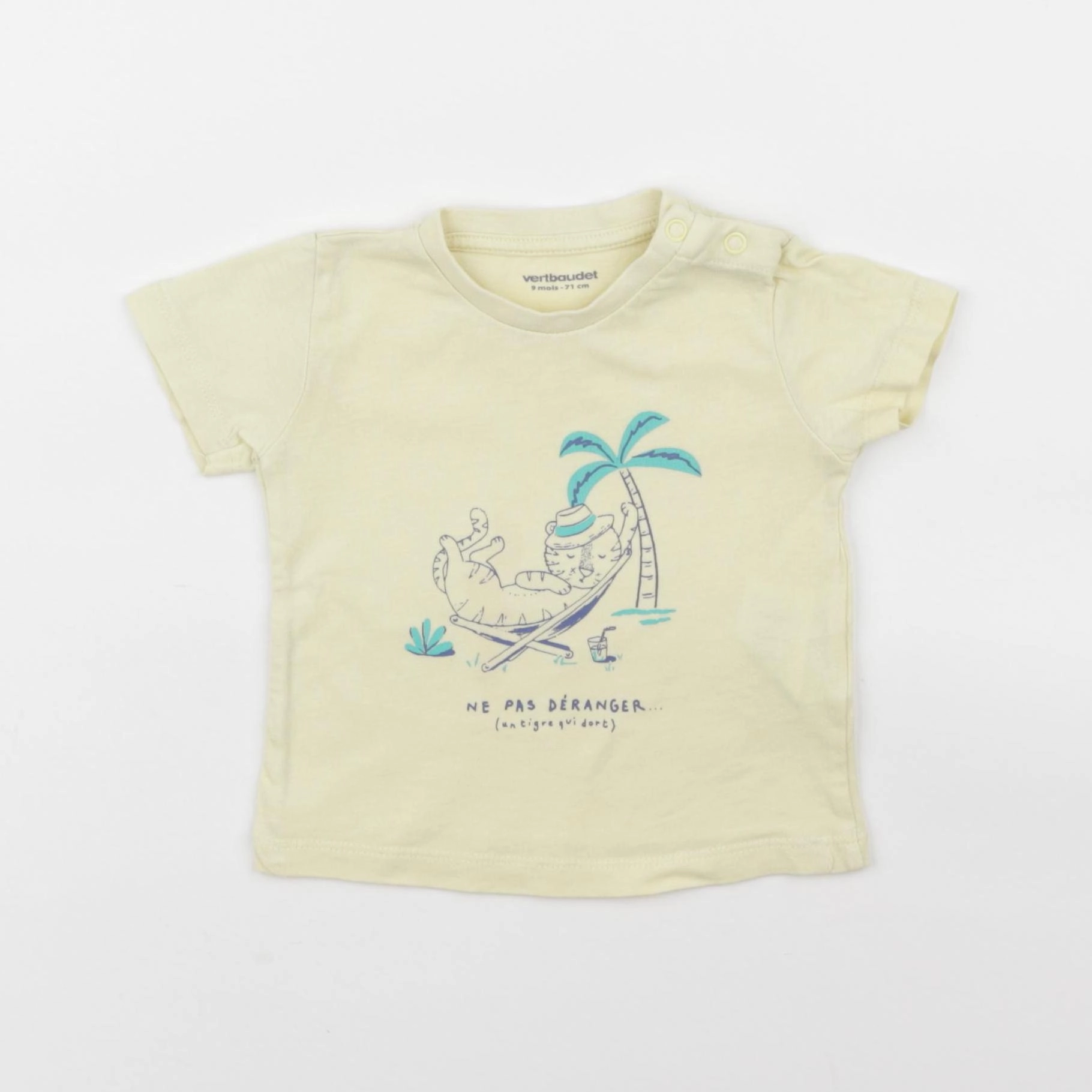 Vertbaudet - tee-shirt jaune - 9 mois