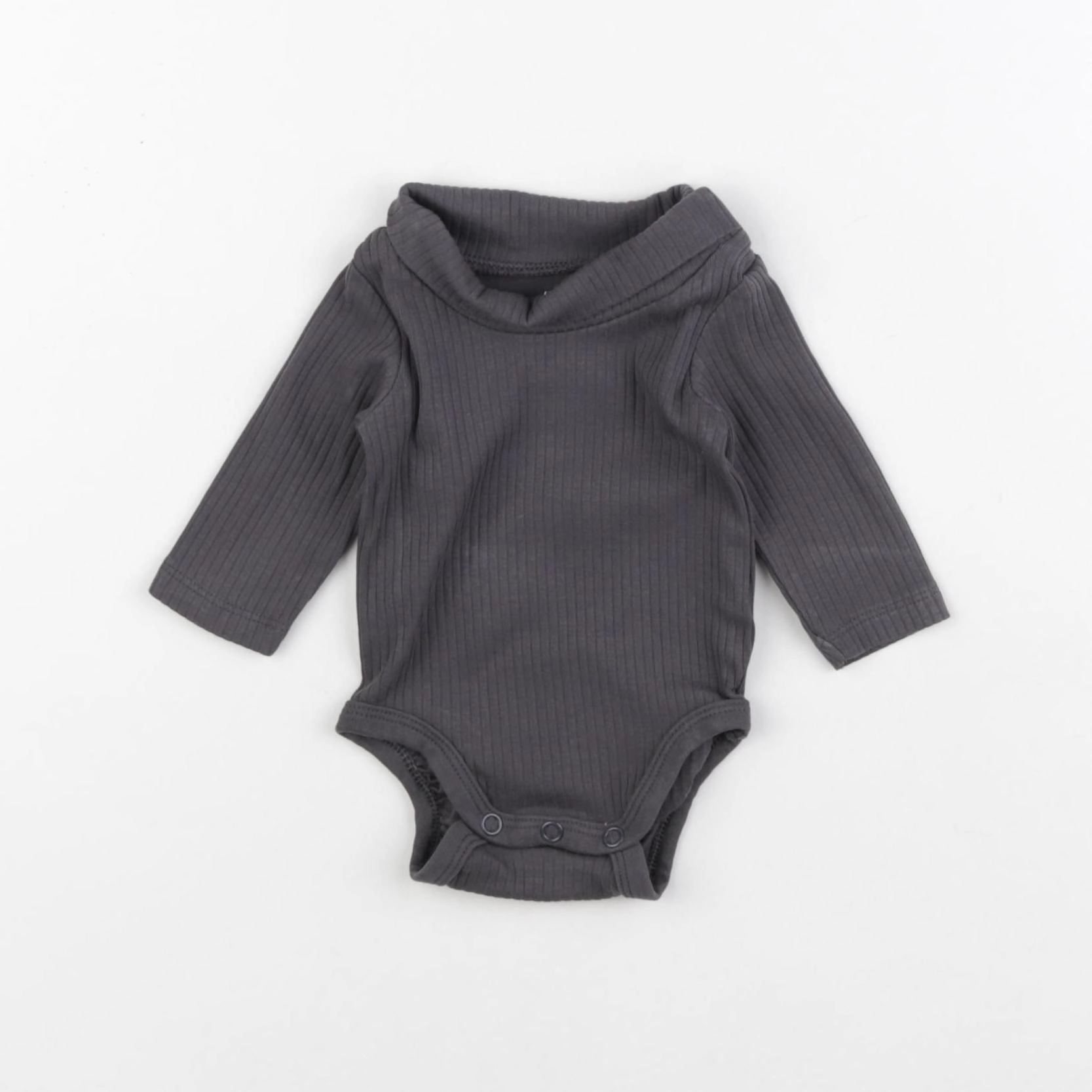 H&M - body à col taupe - 0/1 mois