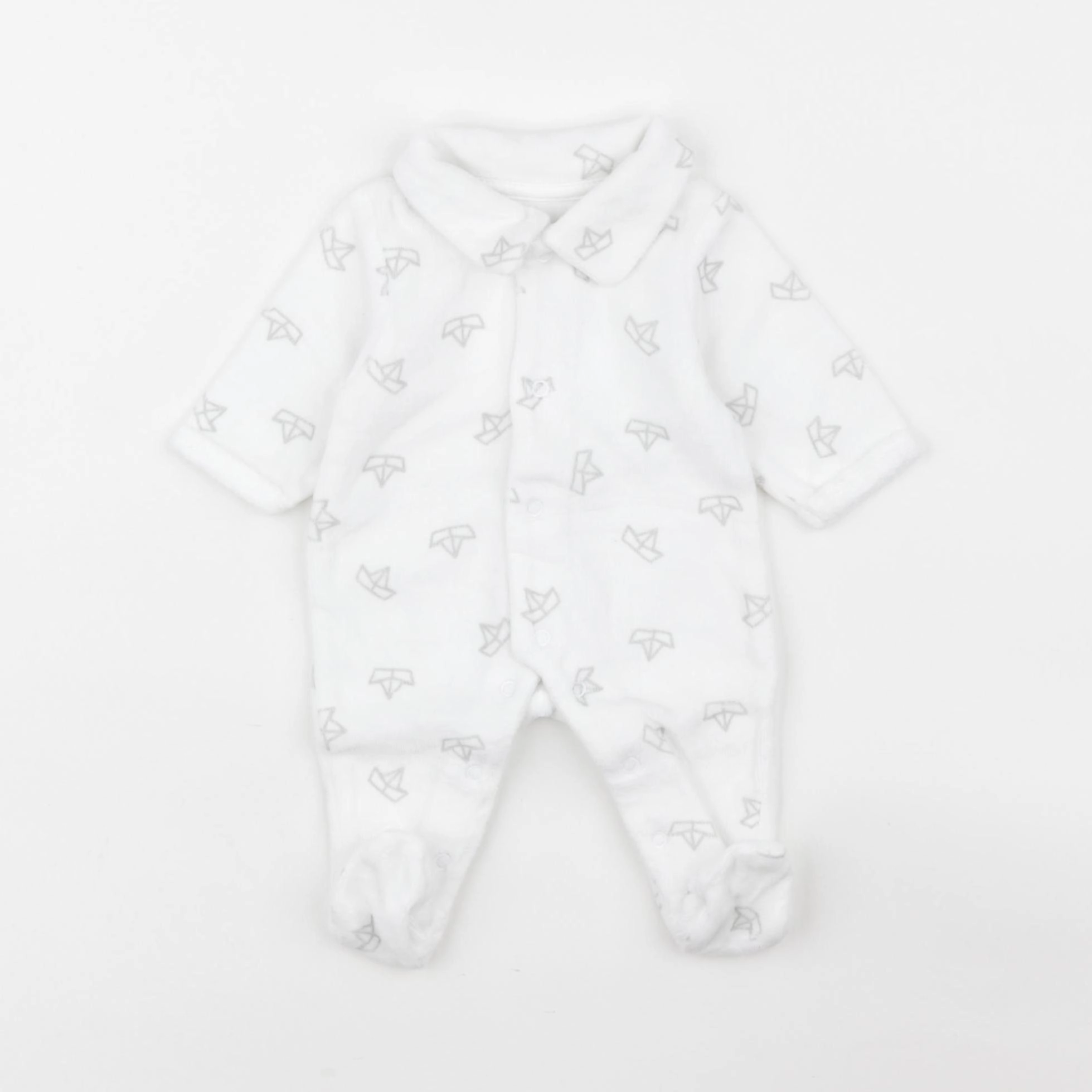 Vertbaudet - pyjama velours blanc - 0 mois