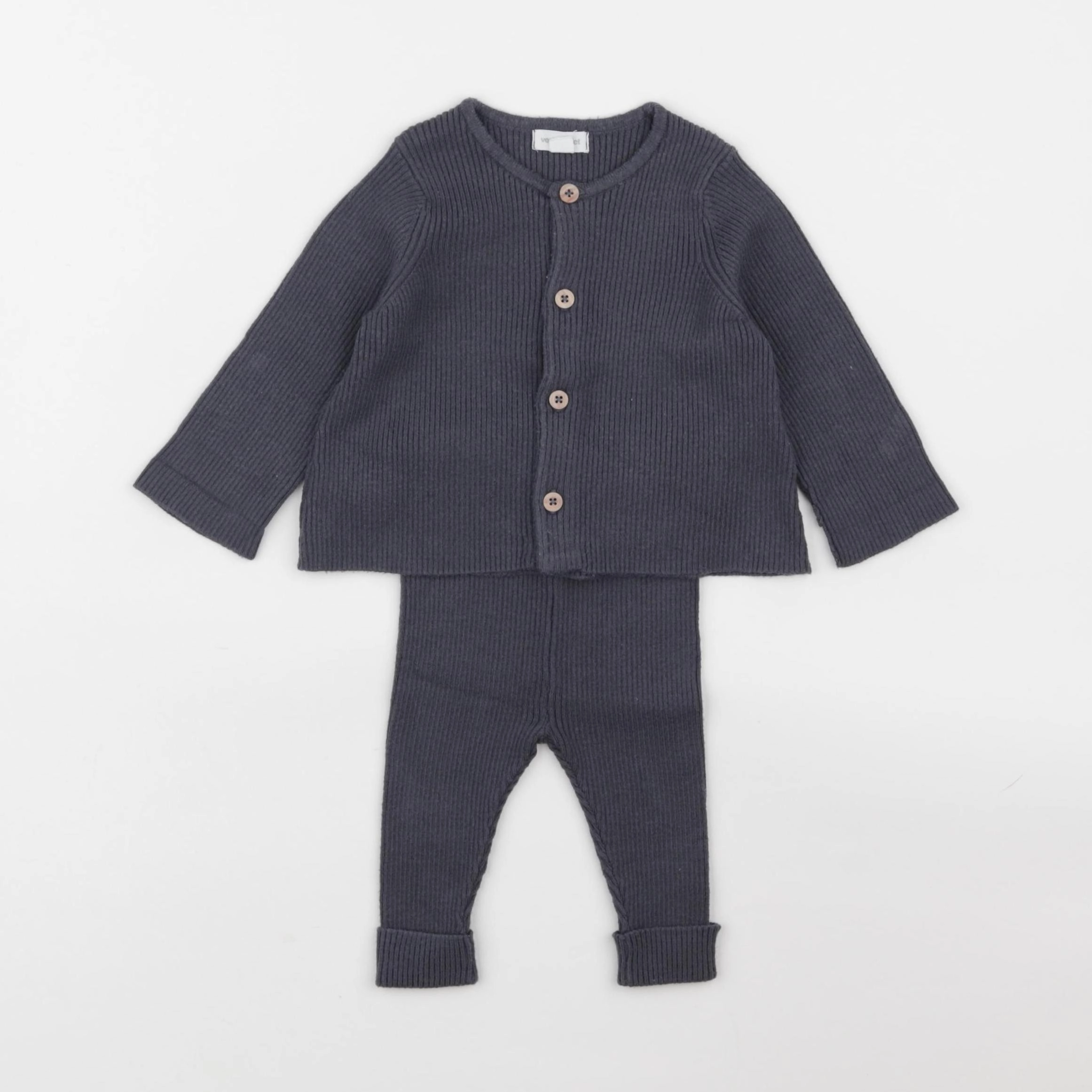 Vertbaudet - ensemble gris - 3 mois
