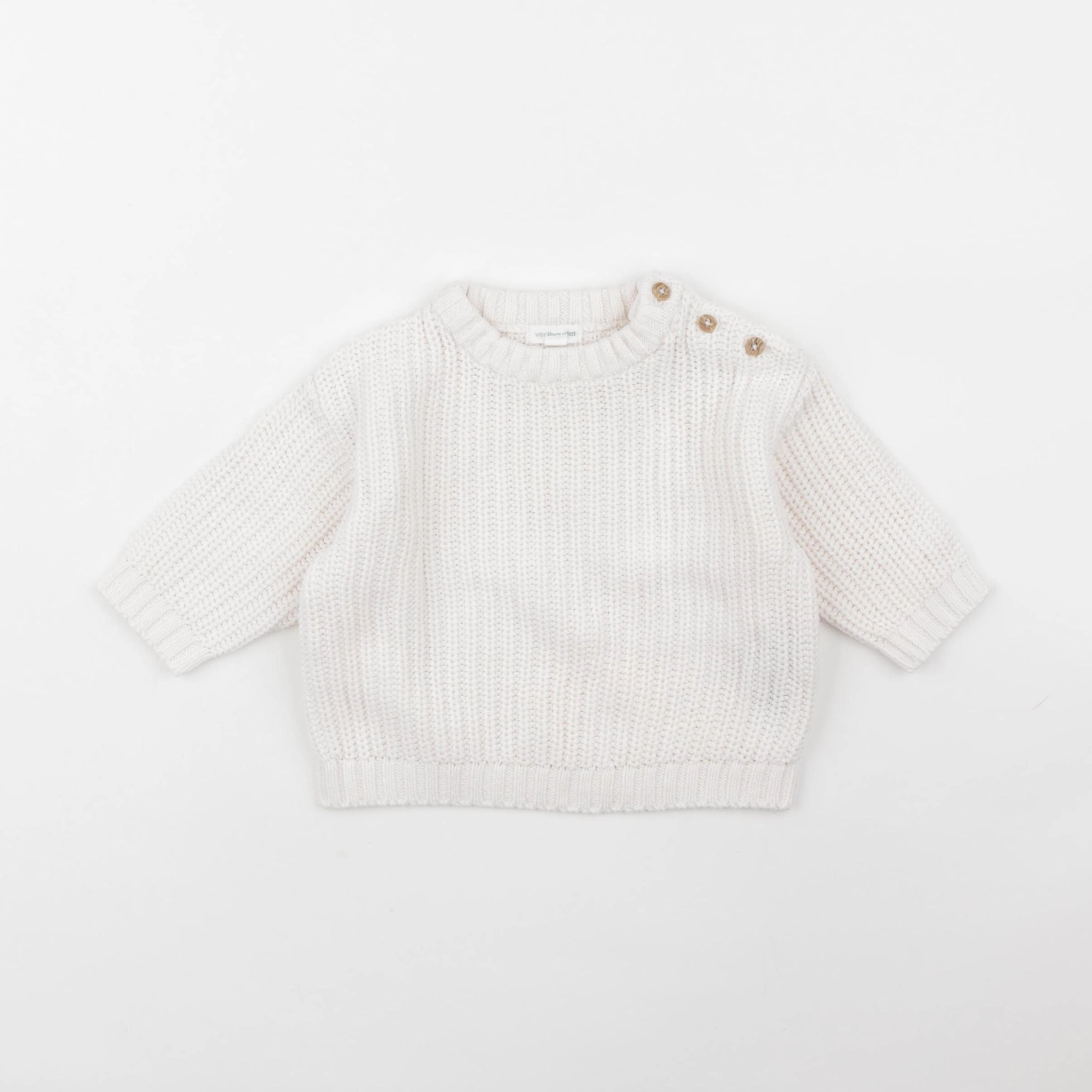Vertbaudet - pull blanc - 6 mois