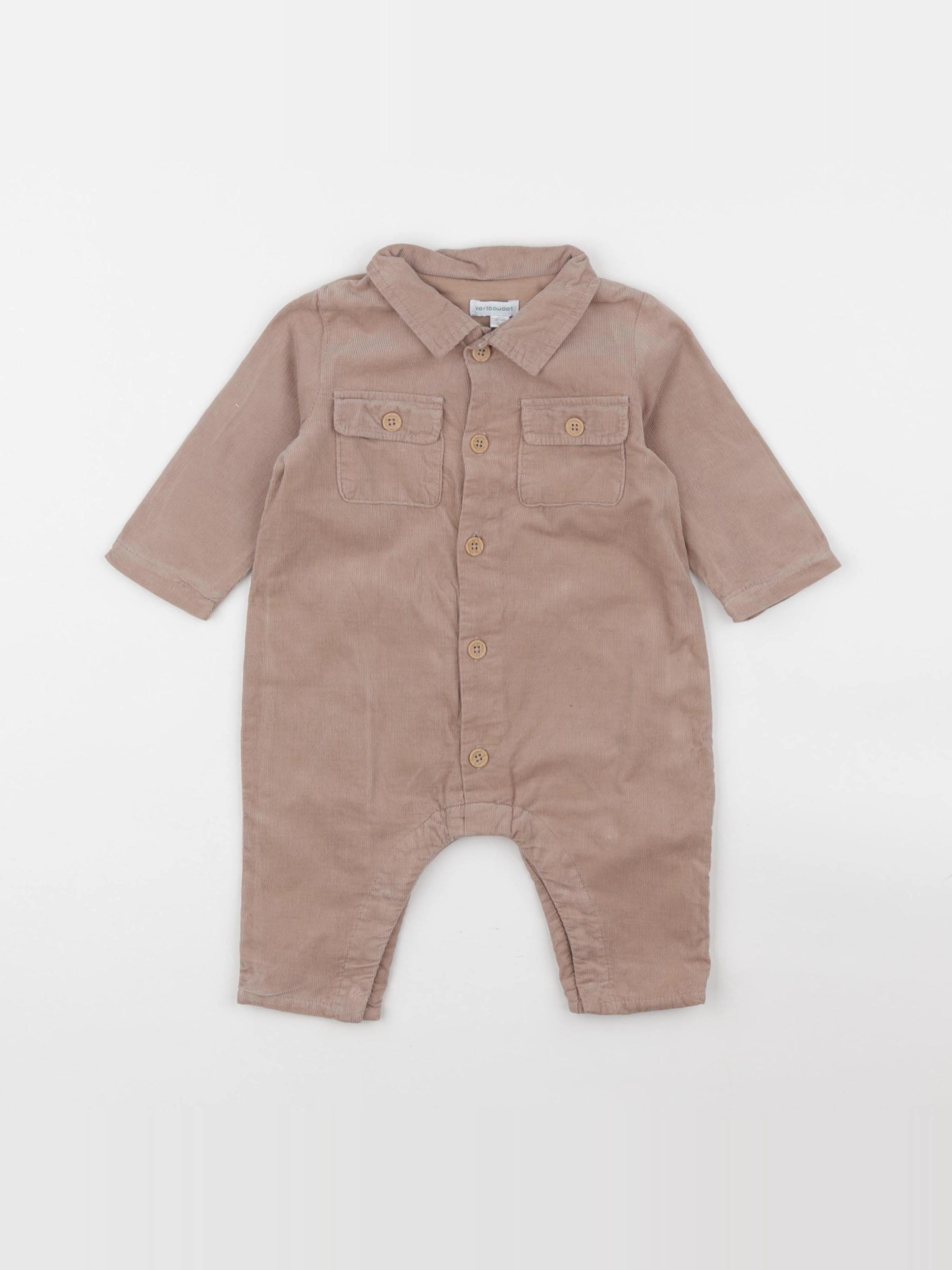Vertbaudet - combinaison beige - 6 mois