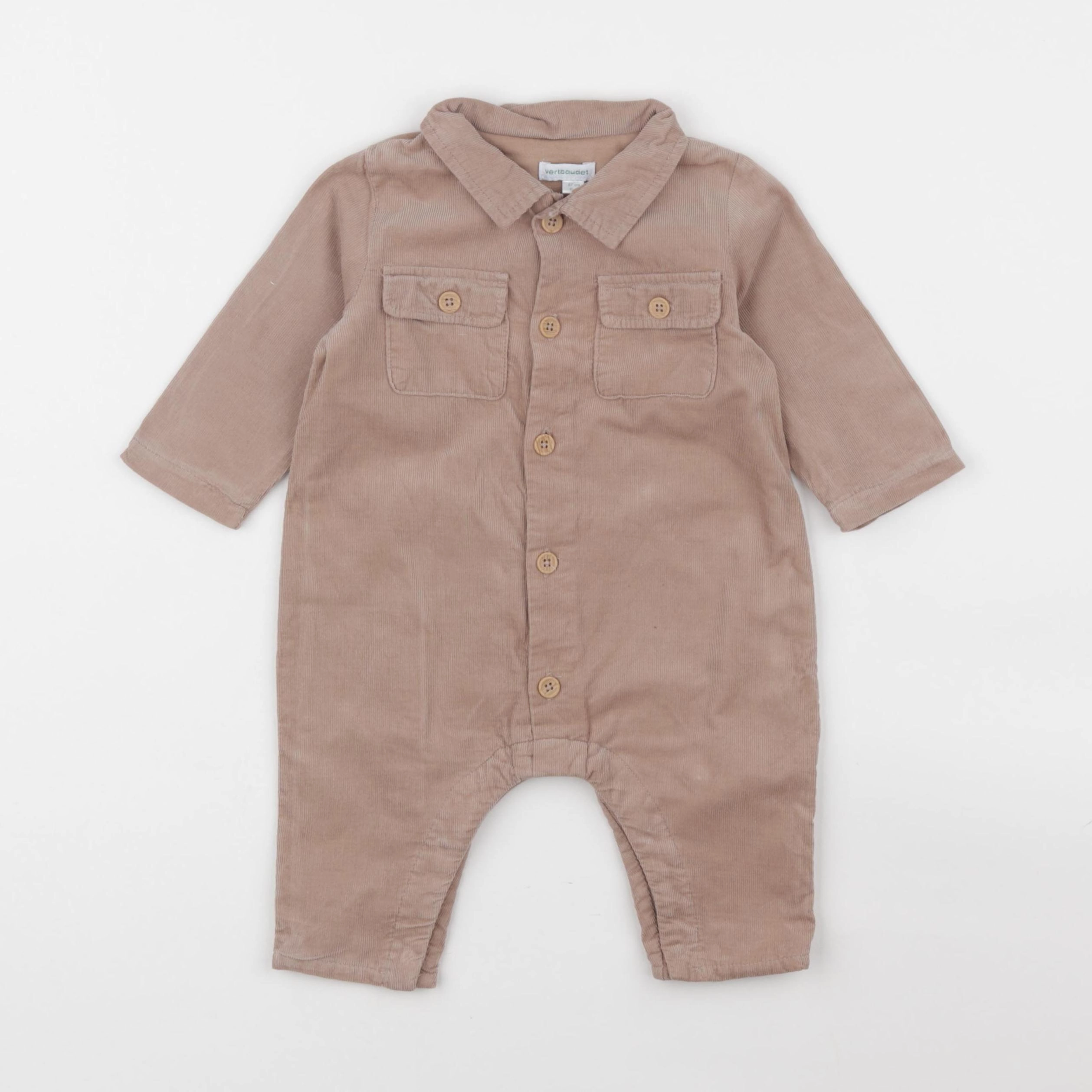 Vertbaudet - combinaison beige - 6 mois