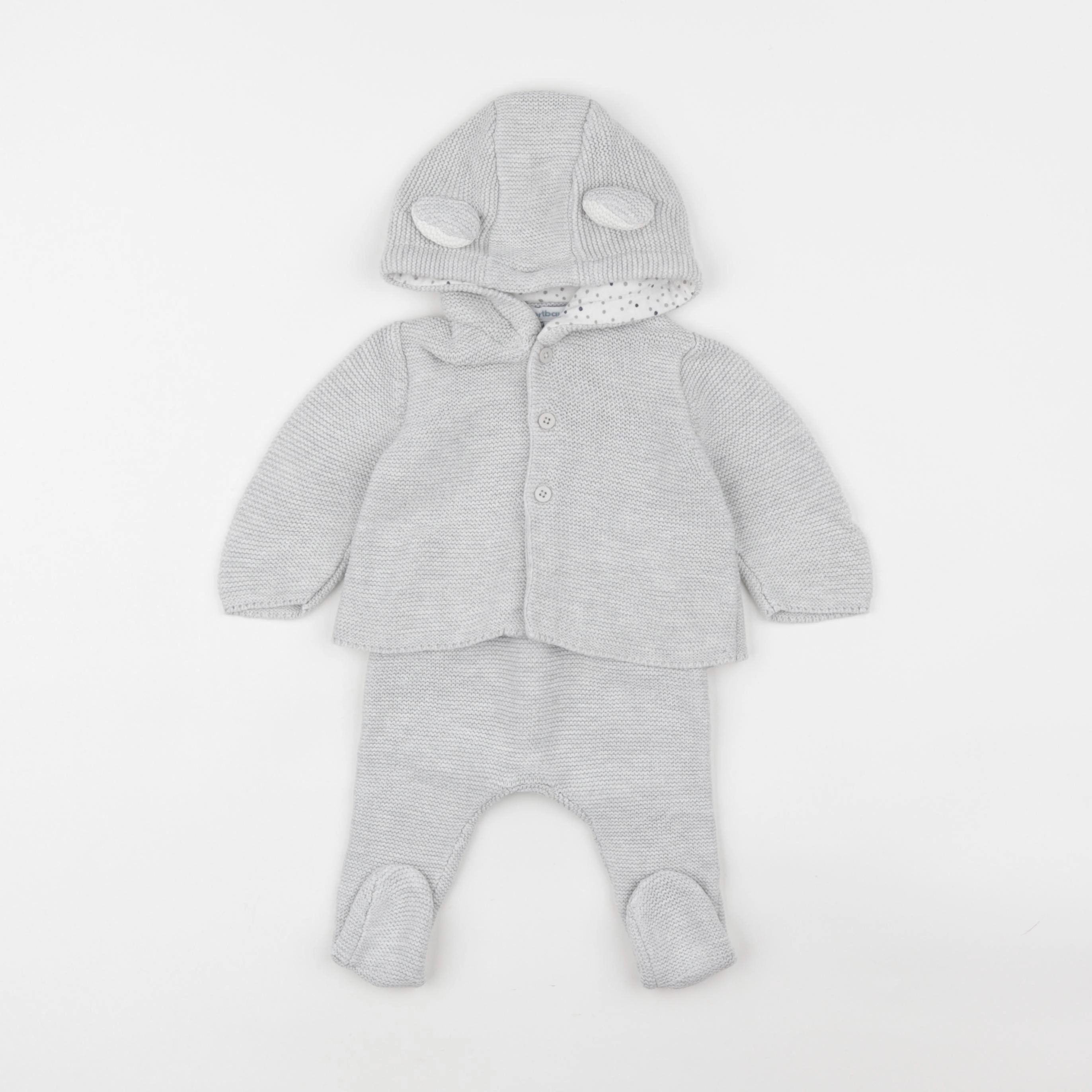 Vertbaudet - ensemble gris - 3 mois