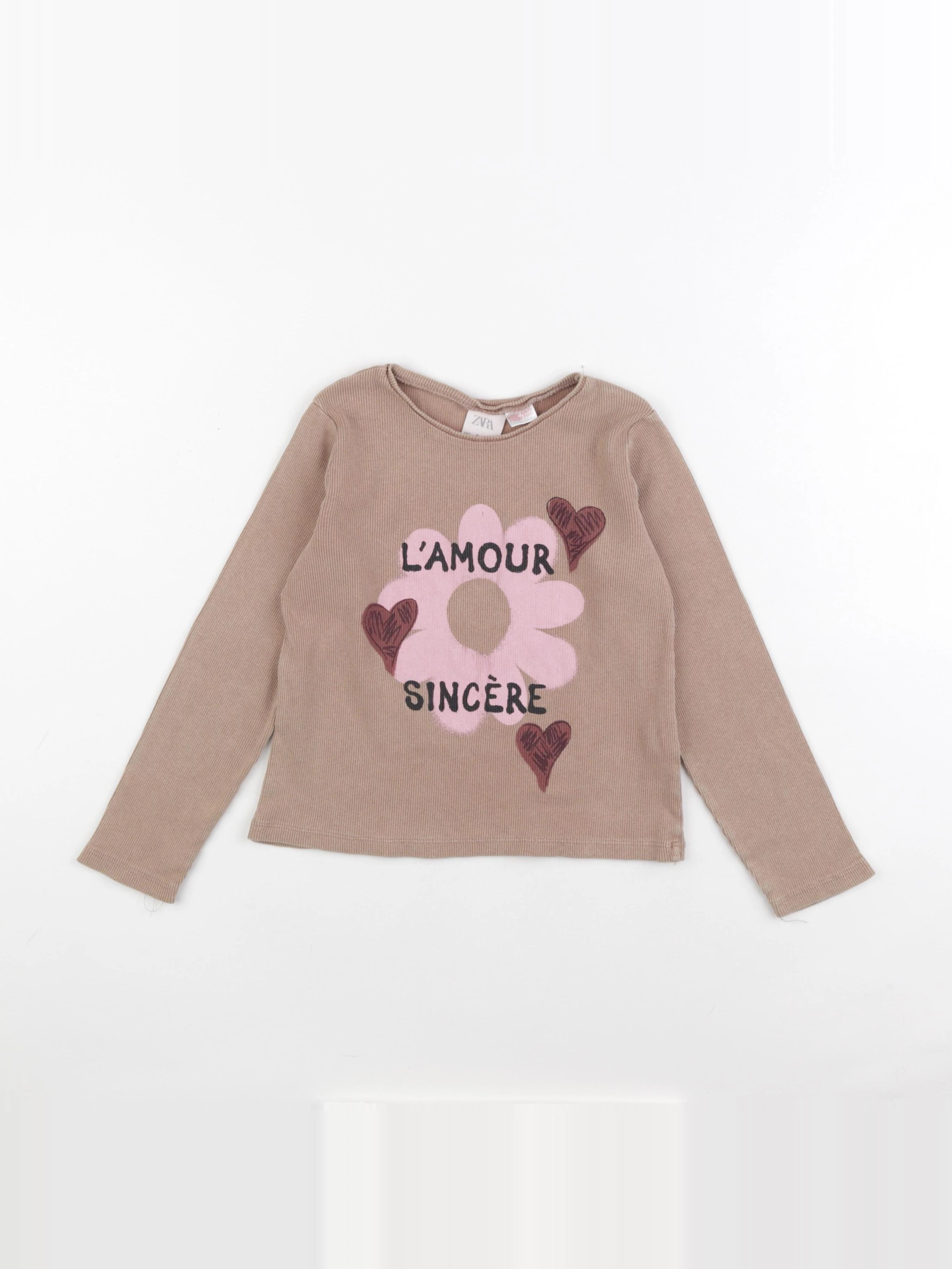 Zara - tee-shirt marron - 6 ans