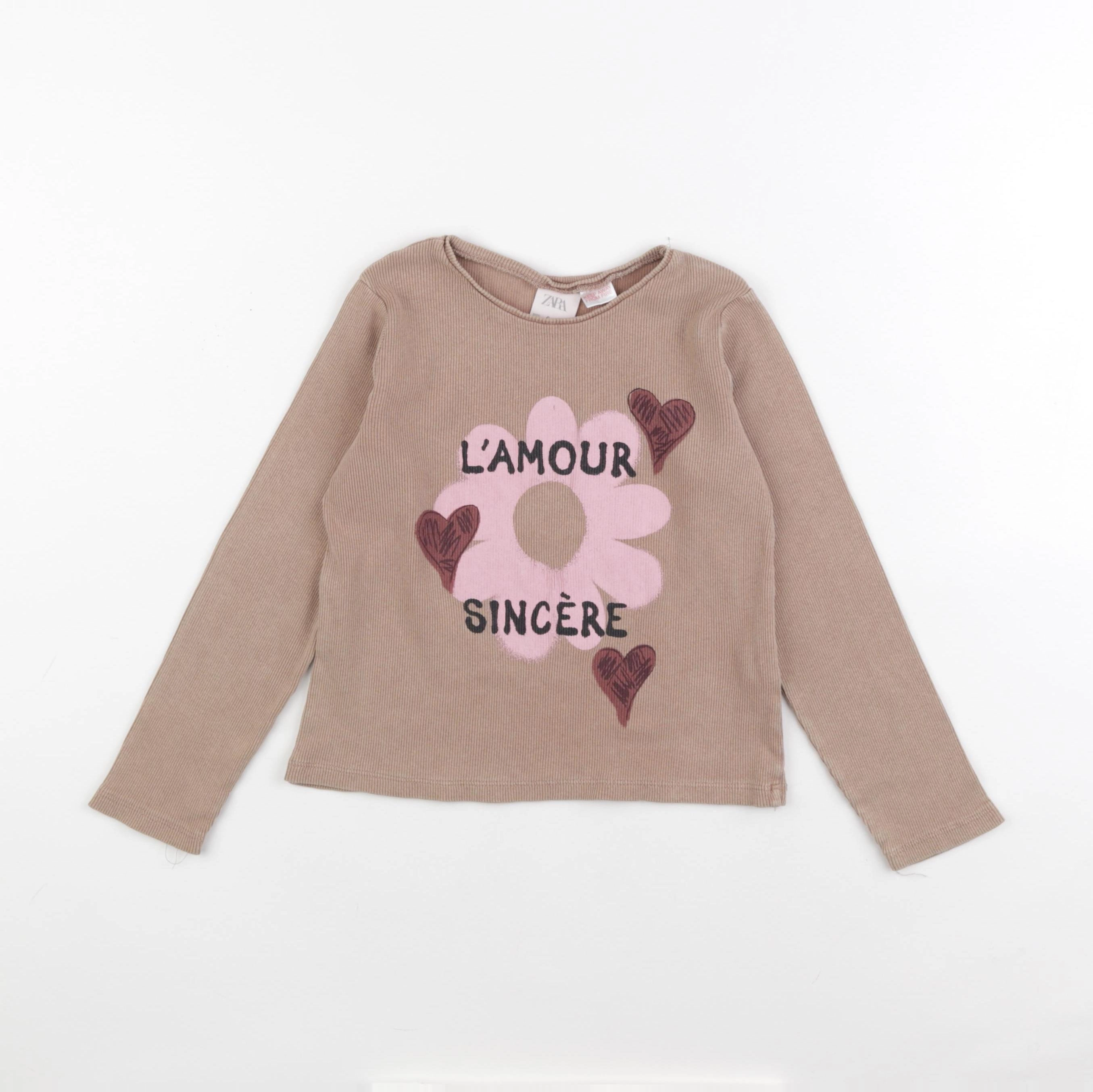 Zara - tee-shirt marron - 6 ans