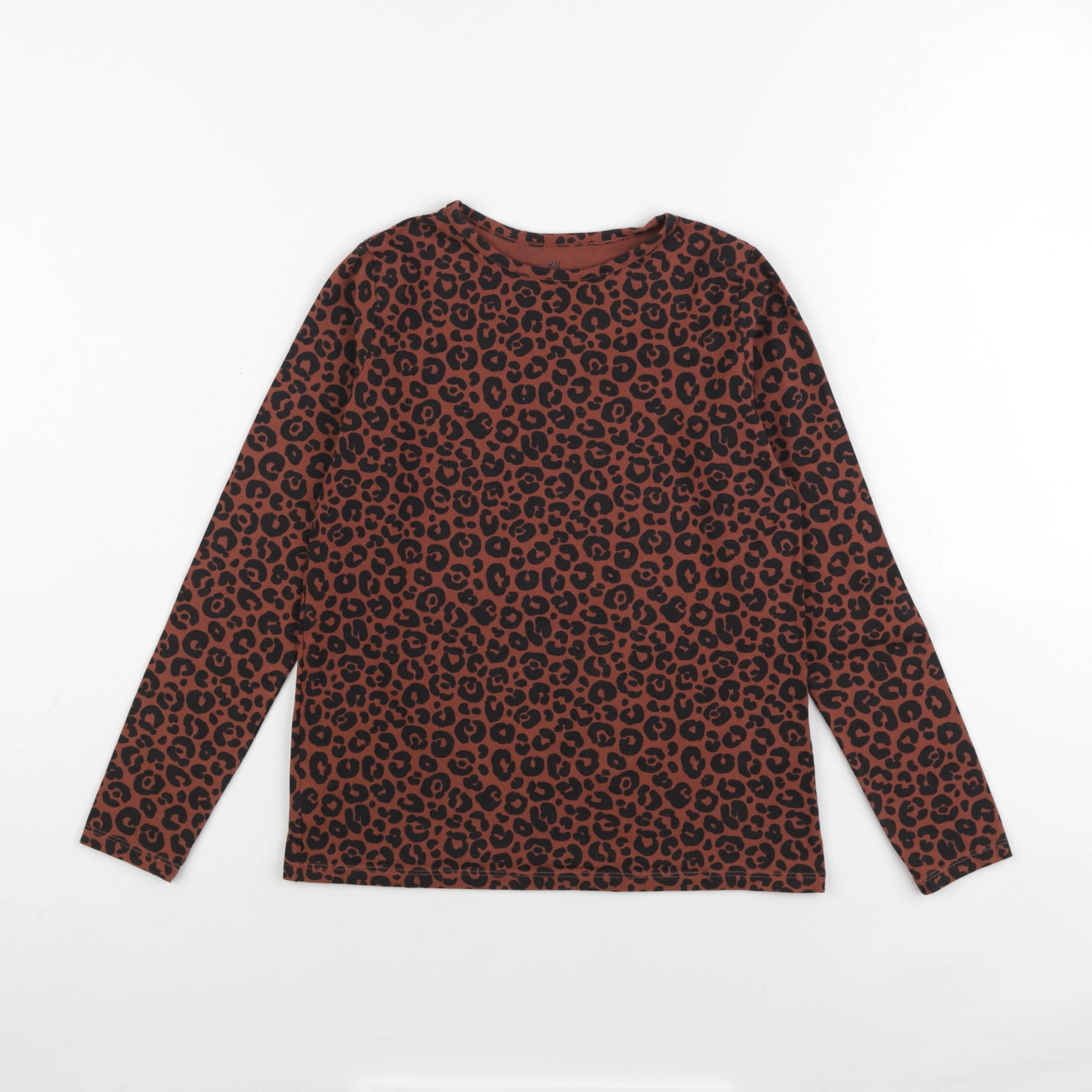H&M - tee-shirt marron, noir - 8/10 ans