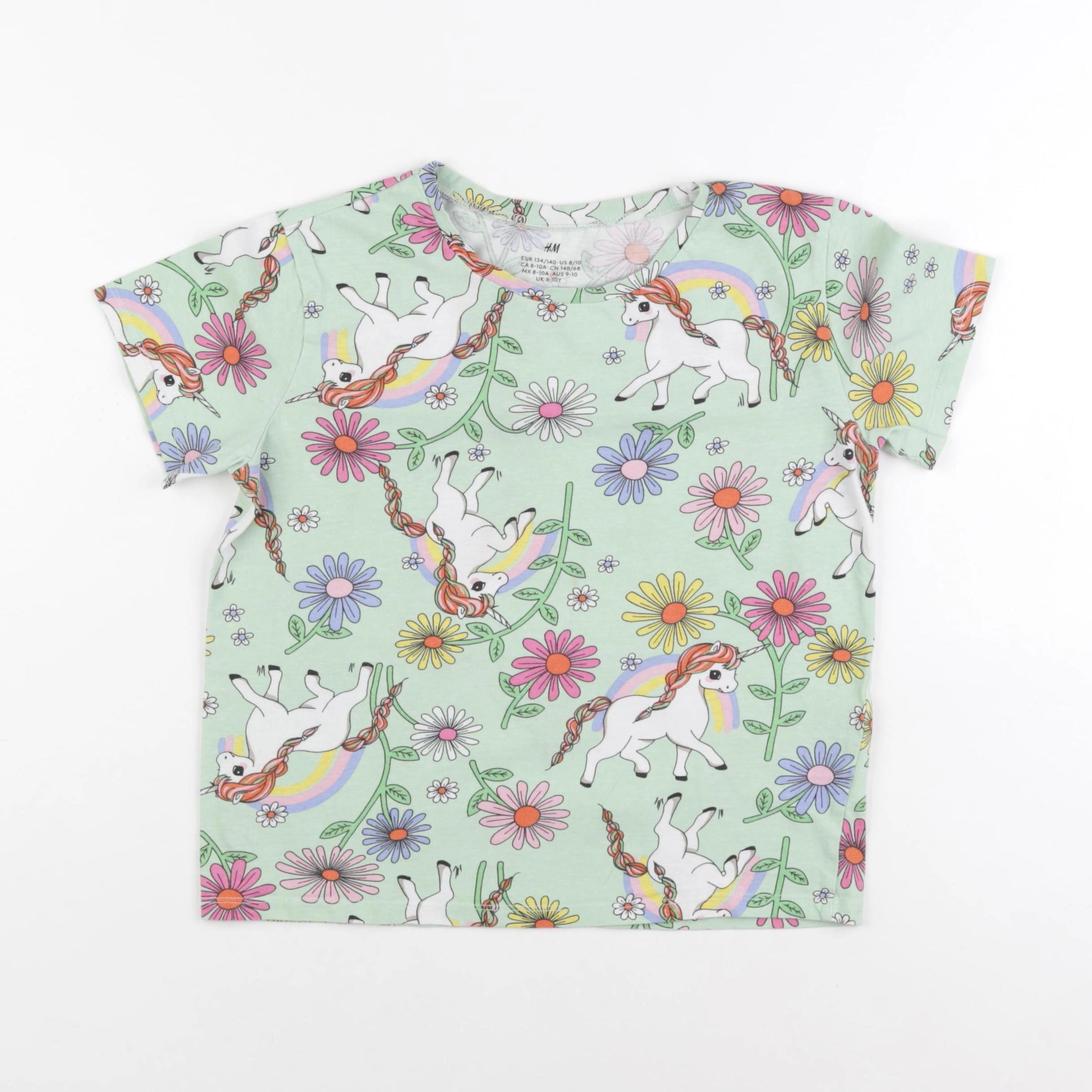 H&M - tee-shirt vert - 8/10 ans