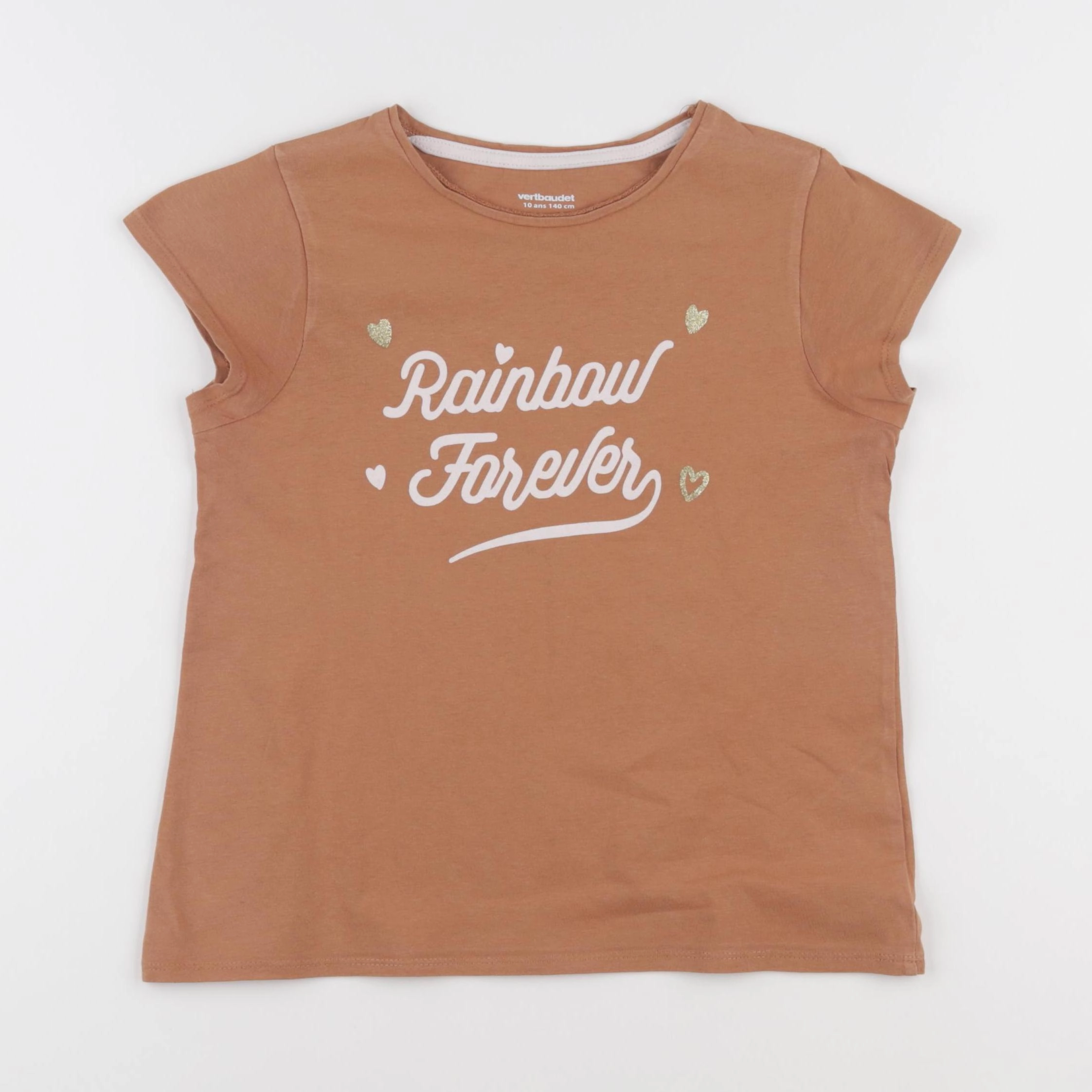 Vertbaudet - tee-shirt marron - 10 ans