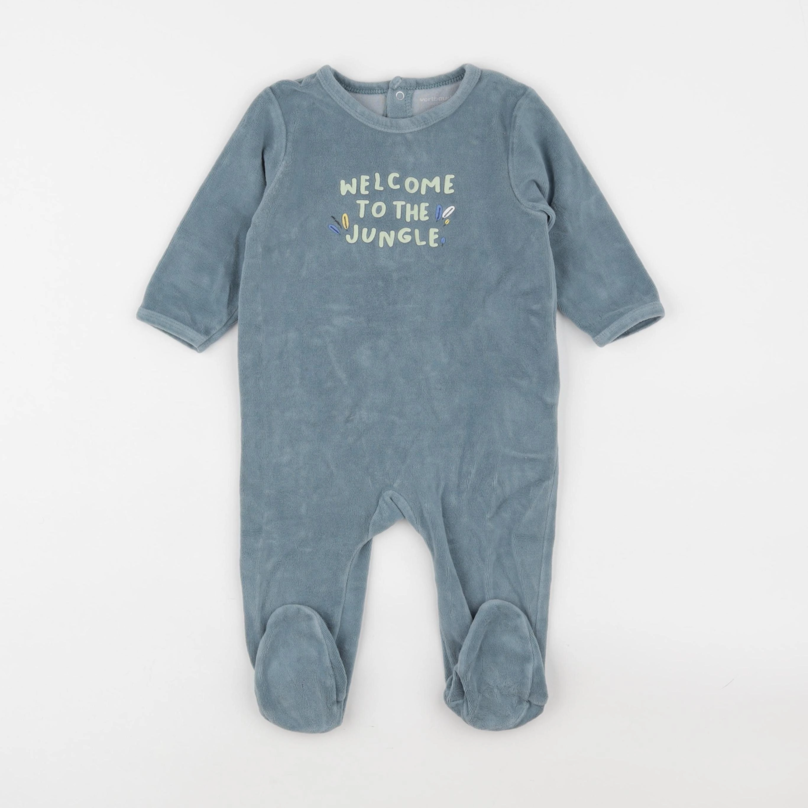 Vertbaudet - pyjama velours bleu - 9 mois