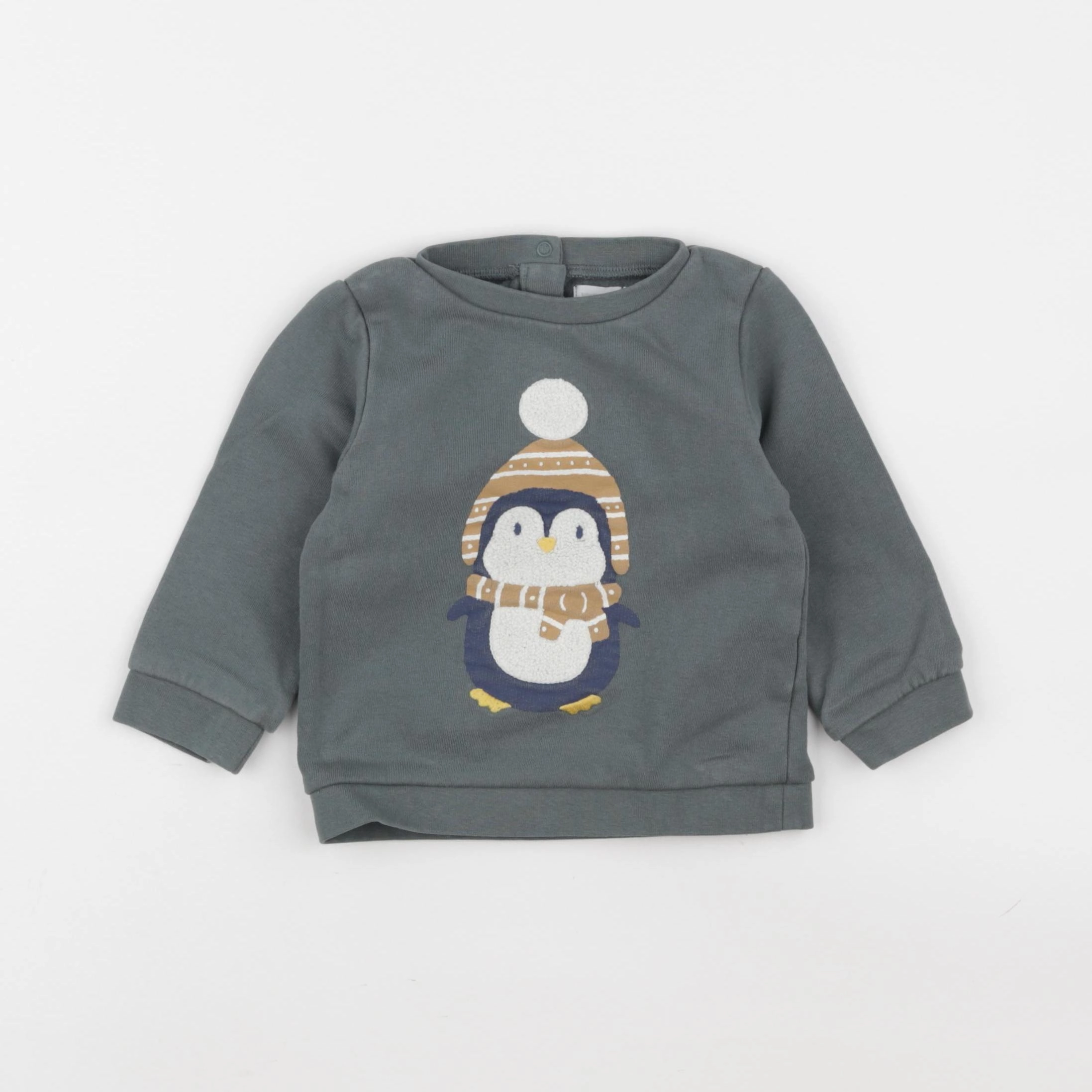 Vertbaudet - sweat vert - 12 mois