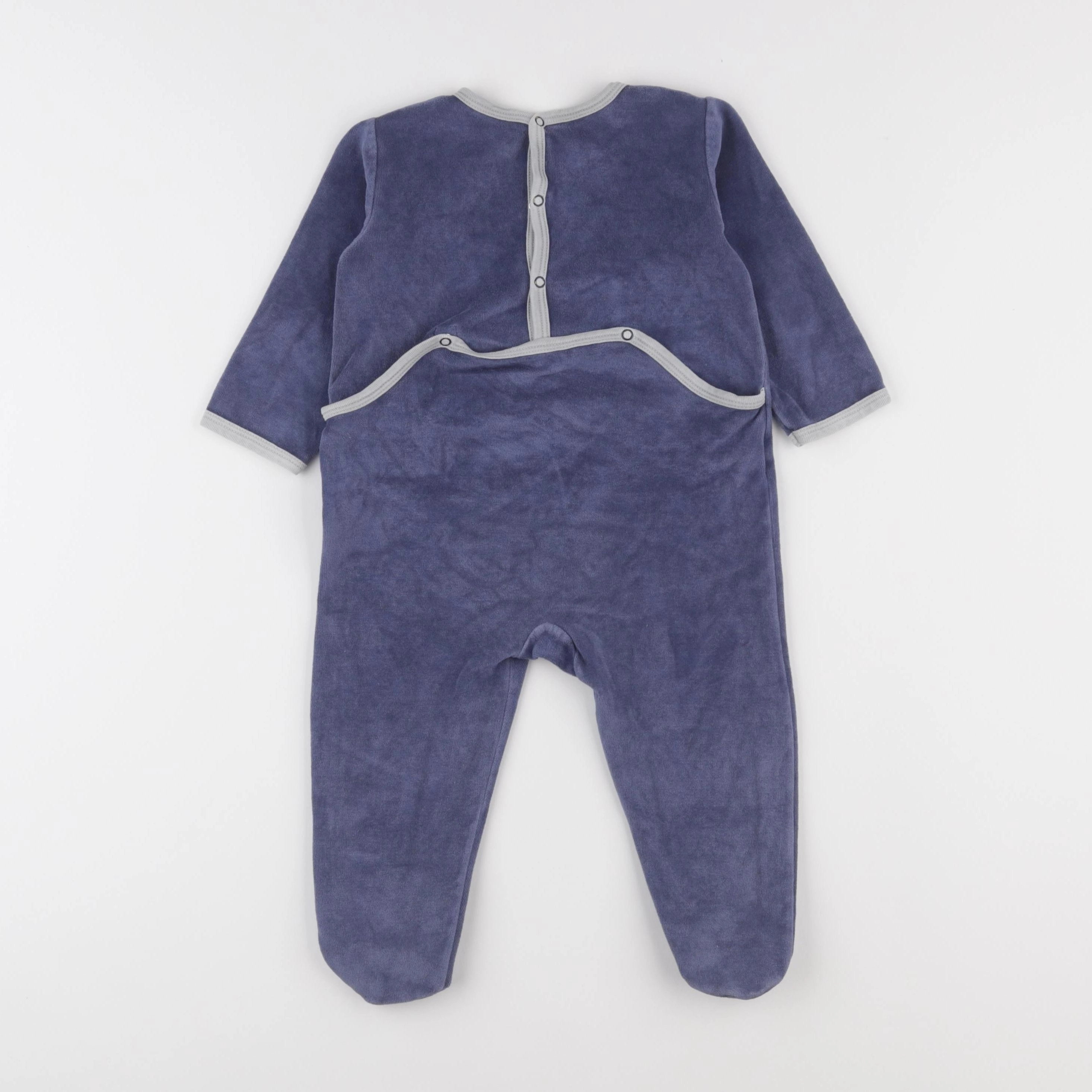 Petit Bateau - pyjama velours bleu - 18 mois