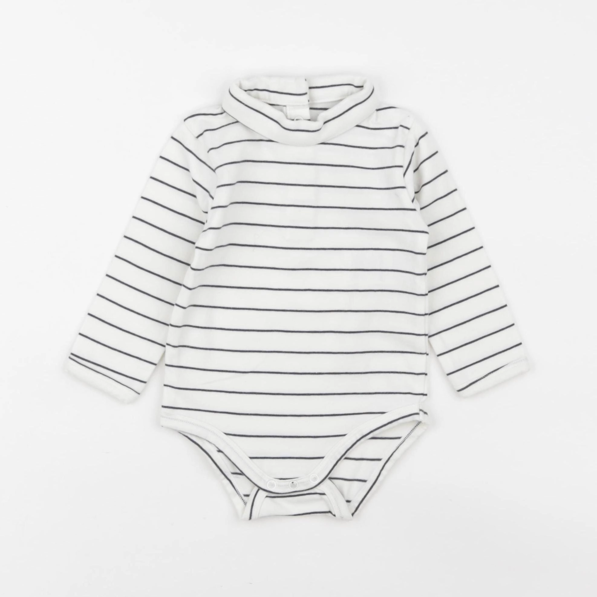 Vertbaudet - body à col blanc, bleu - 12 mois