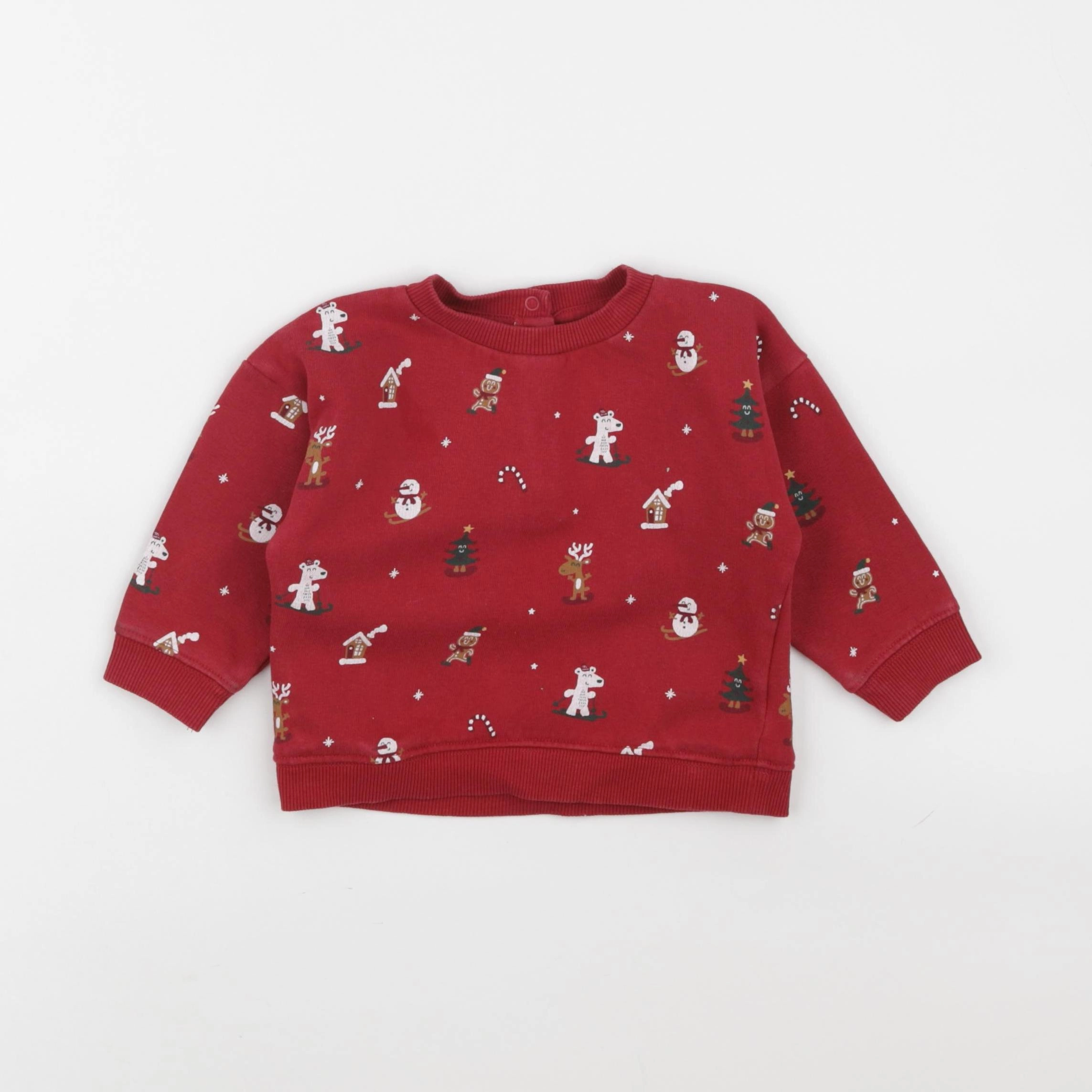Vertbaudet - sweat rouge - 12 mois